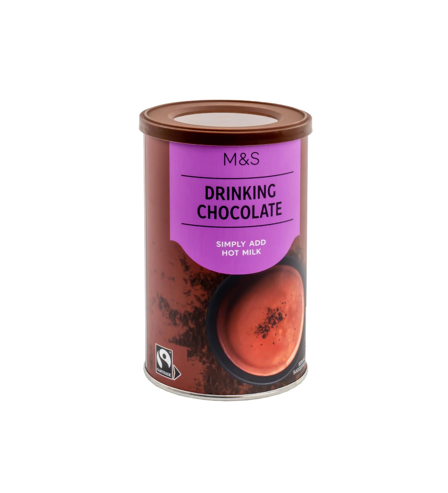 M&S Marks & Spencer Drinking Chocolate Simply Add Hot Milk Vegetarian 300g