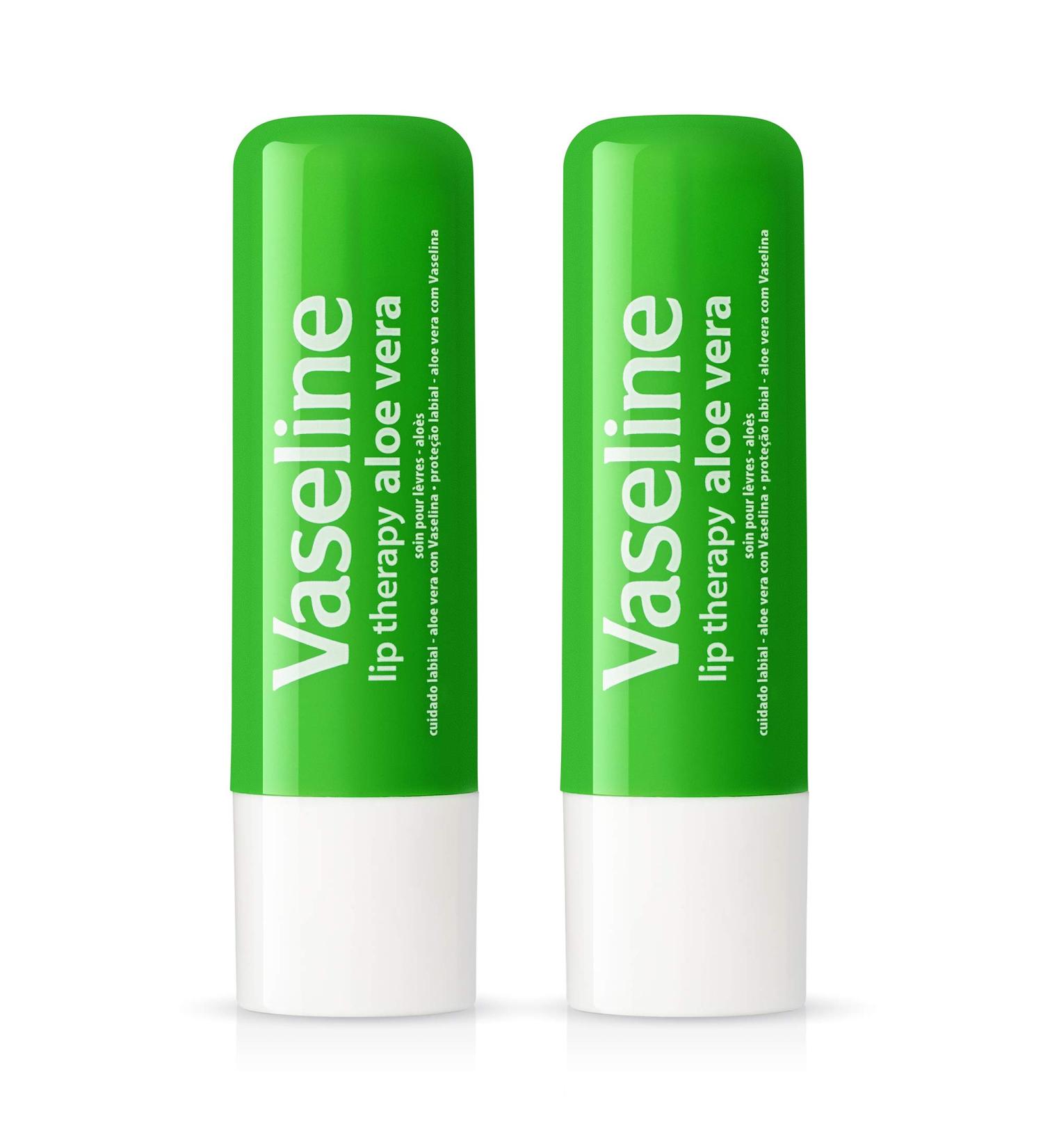 Vaseline Lip Therapy Stick with Petroleum Jelly (Aloe Vera) - Pack of 2 - Buy Online on GoSupps.com