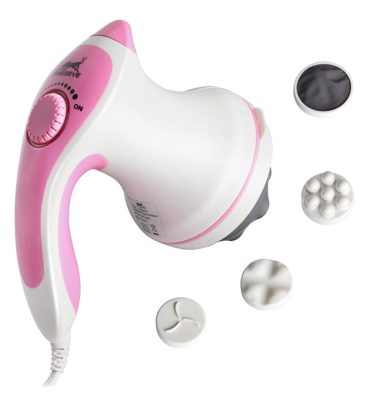 Handheld Cellulite Remover & Electric Massager Set with Bamboo Make-Up Spray Bottle - Pink | Pack of 3 | 8.5 x 6.38 x 5.04 inches - Buy Online on GoSupps.com