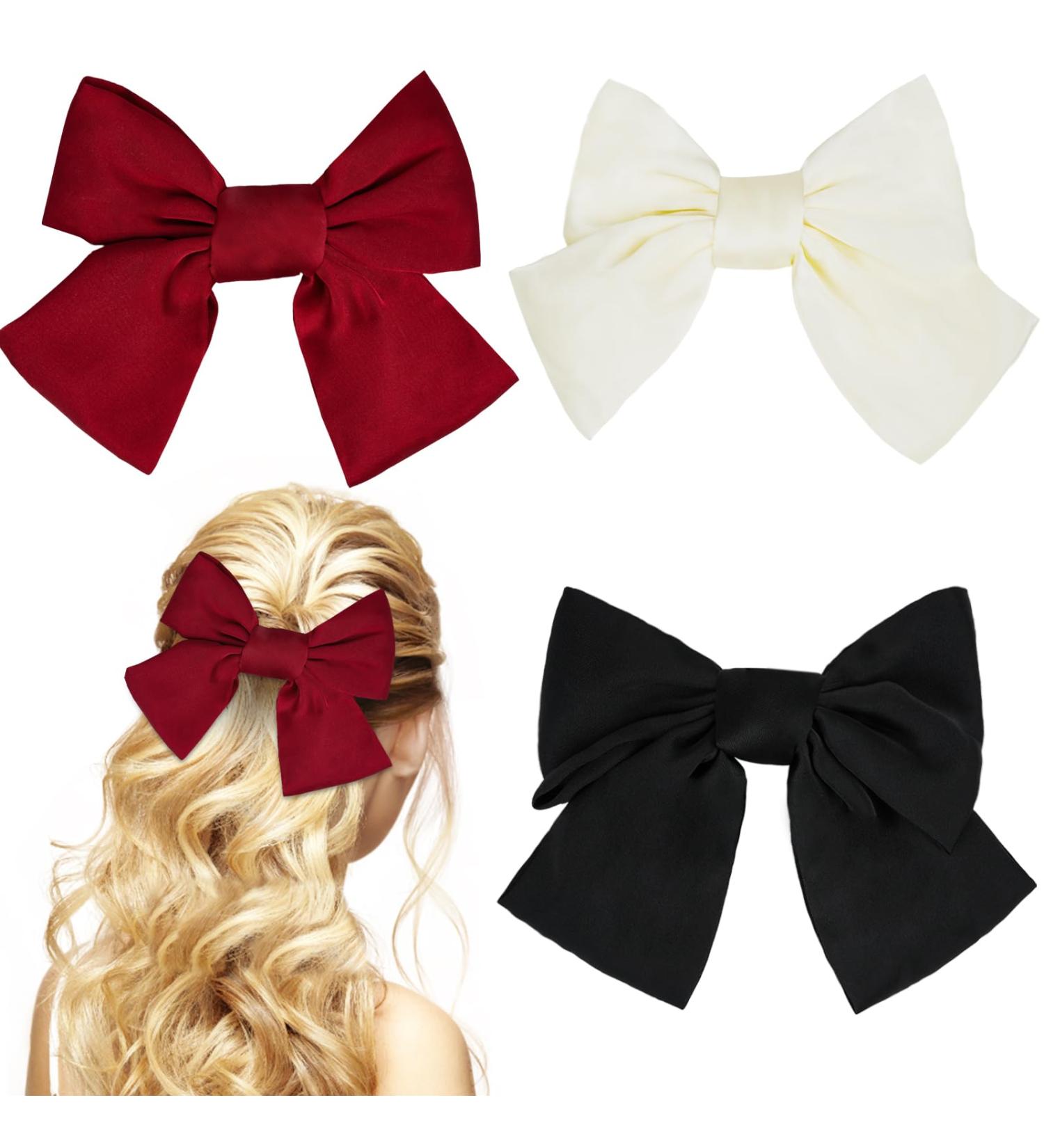 Acwoo Satin Loop Hair Clip - 90s Inspired Hair Loops for Girls & Women | Perfect for Halloween Christmas Parties & Evening Events - Buy Online on GoSupps.com
