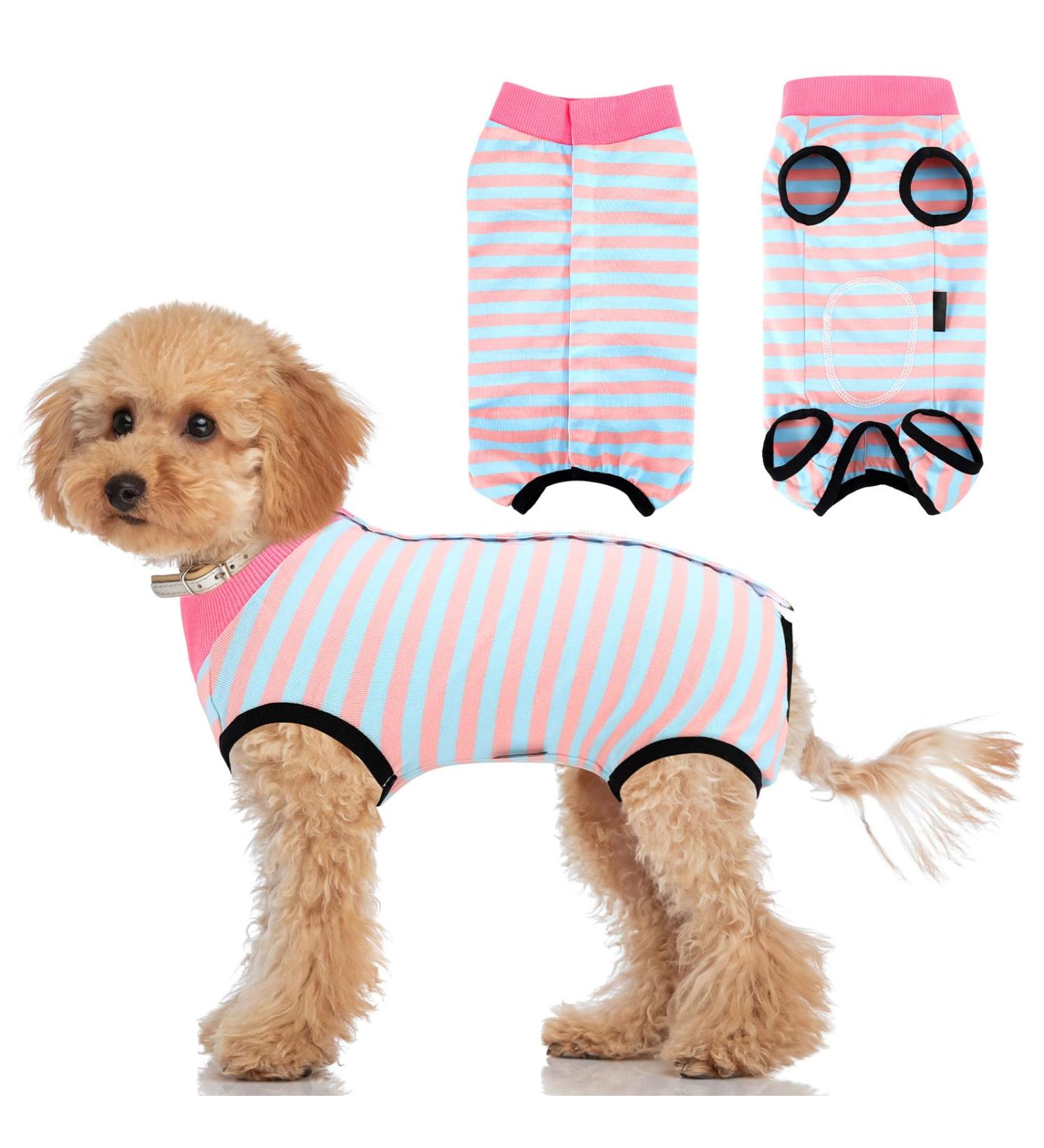 PatinaDrift Dogebody Wound Protection Suit for Dogs - Cone Alternative After Surgery (Pink/Blue Medium) - Buy Online on GoSupps.com