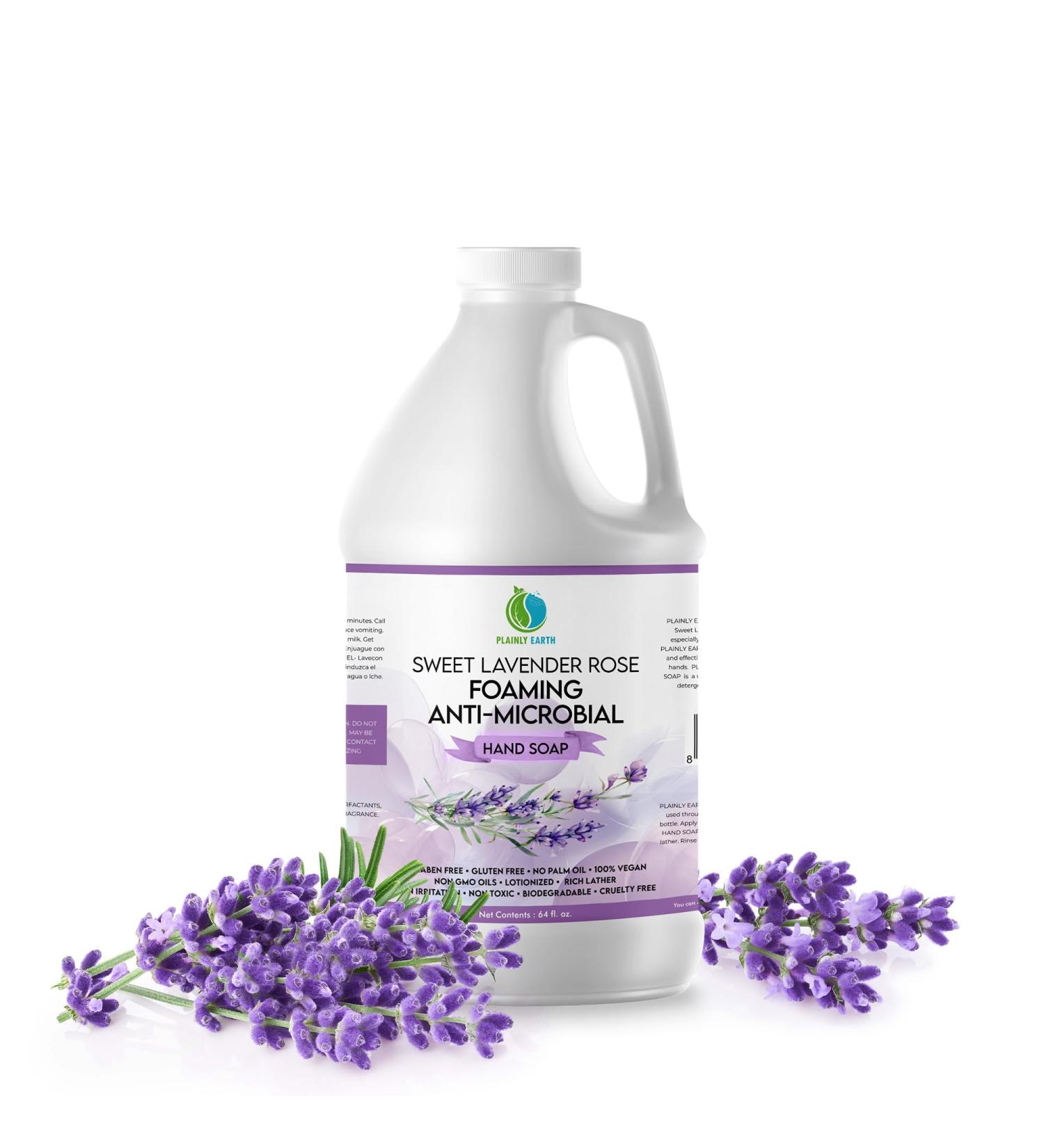 AntiMicrobial Hand Soap 64 oz - Sweet Lavender Rose Gentle Foaming Liquid Hand Soap Refill Antibacterial - Moisturizing Long Lasting Freshness & Safe for Skin Sweet Lavender Rose 1 Count (Pack of 1) - Buy Online on GoSupps.com