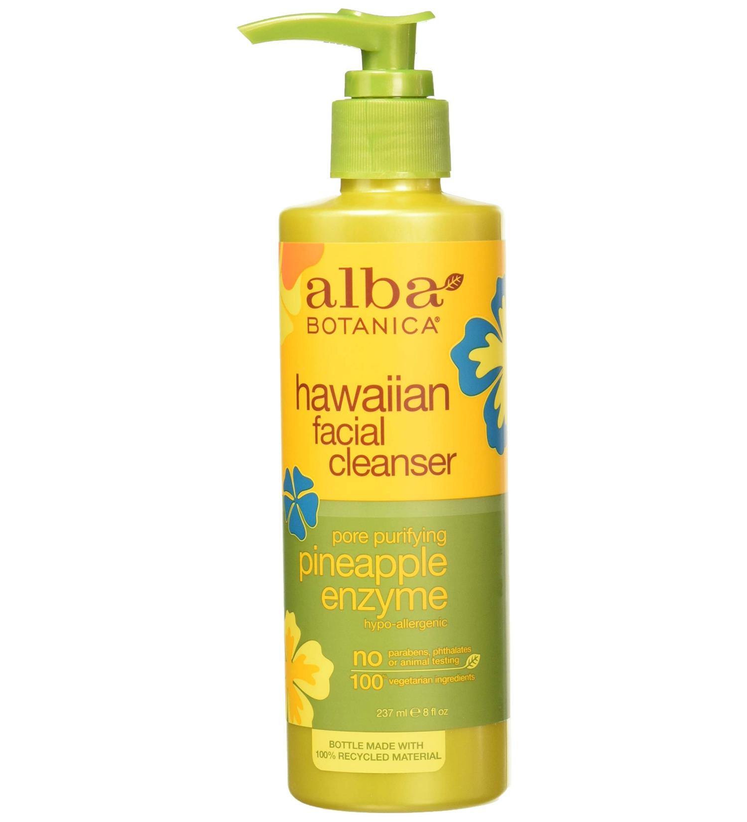 Alba Botanical Facial Cleanser Pineapple Enzyme 8 Ounce (Pack of 6)