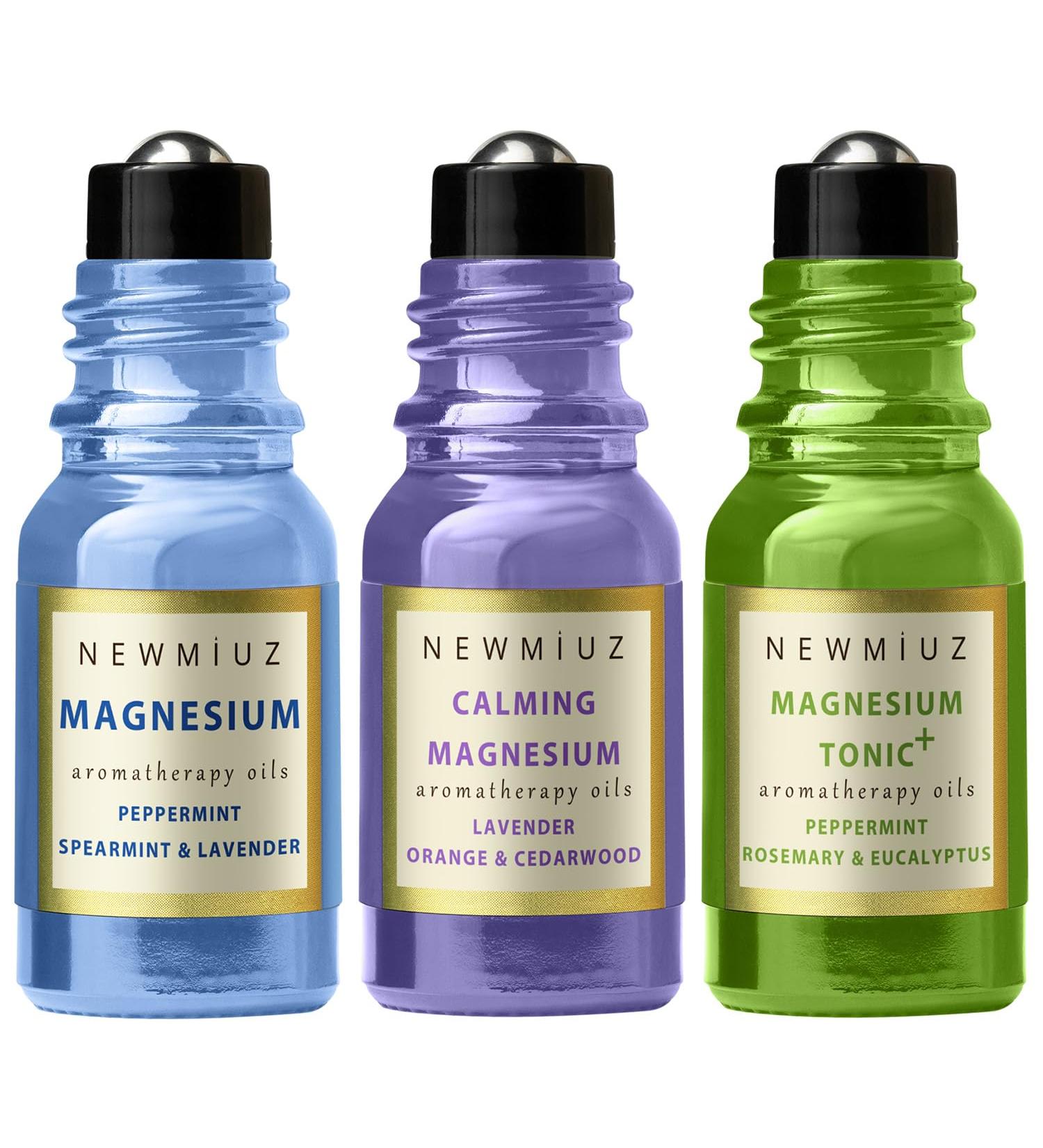 Headache Roll-On Essential Oil Blends Anti Stress Magnesium Peppermint Spearmint and Lavender with Calming Lavender Orange Cedarwood & Headache Relief Peppermint Rosemary and Eucalyptus Pack of 3 - Buy Online on GoSupps.com