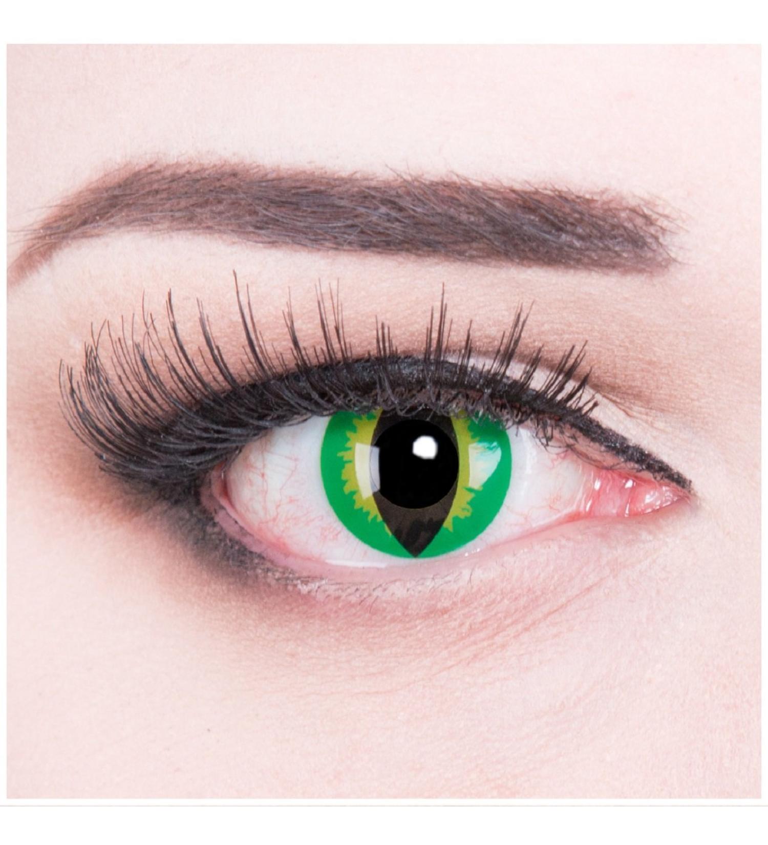 Buy Green Dragon Colored Cat Contact Lenses - Fun Carnival & Halloween 2023 - Free Lens Tank -1.50 Diopters - Buy Online on GoSupps.com