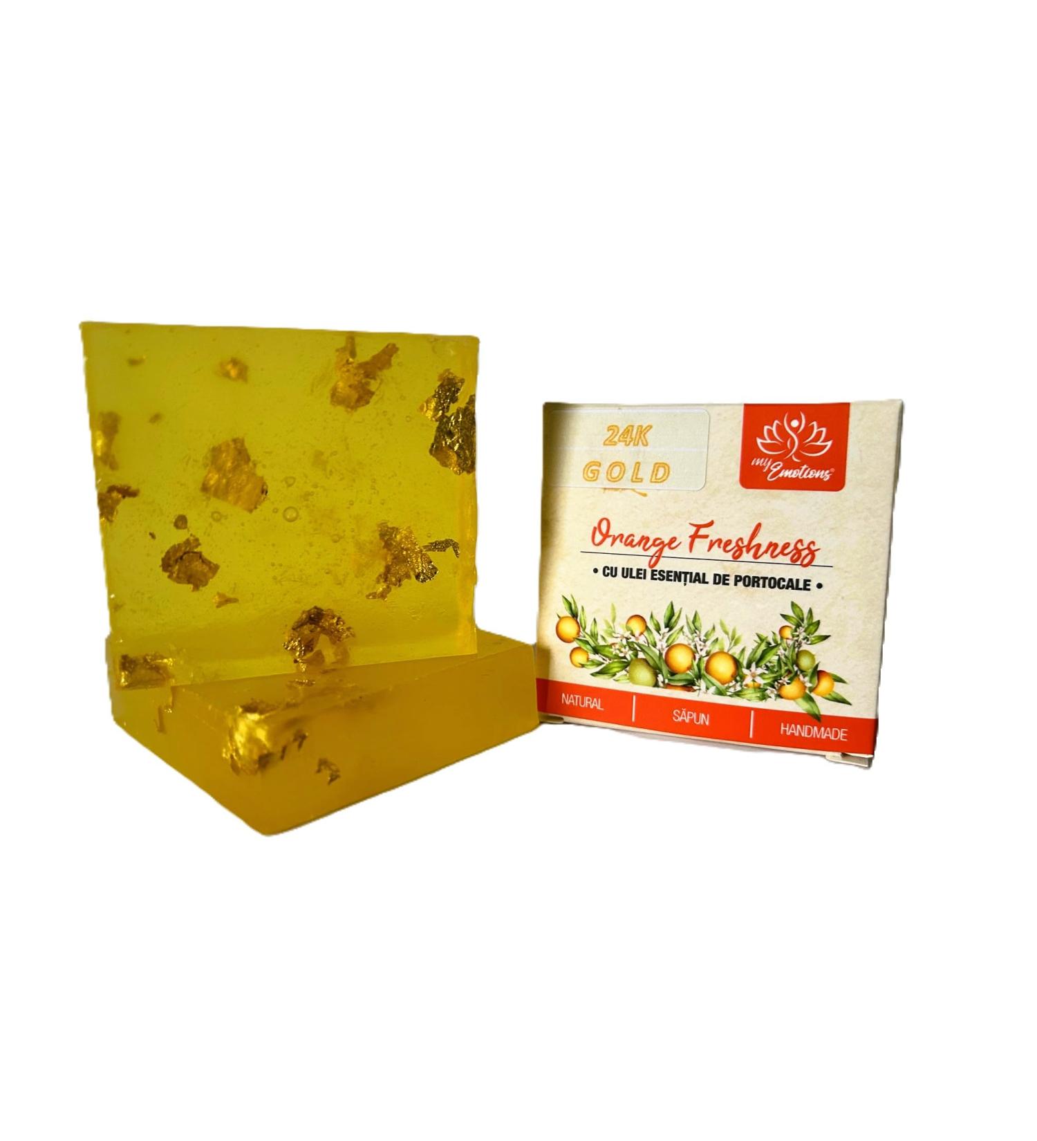 my Emotions Orange Freshness 24K Gold Soap Handmade Soap with Orange Essential Oil and 24K Gold Flakes - Buy Online on GoSupps.com