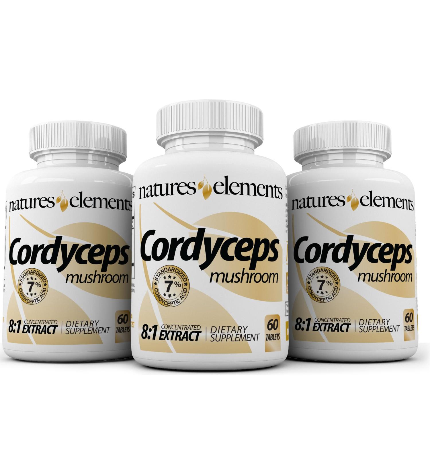 Cordyceps Mushroom 8:1 Extract 1000mg Per Serving 3 Pack Supports Immune Respiratory & Kidney Health 180 Tablets Non-GMO Gluten-Free 60 Count (Pack of 3) - Buy Online on GoSupps.com