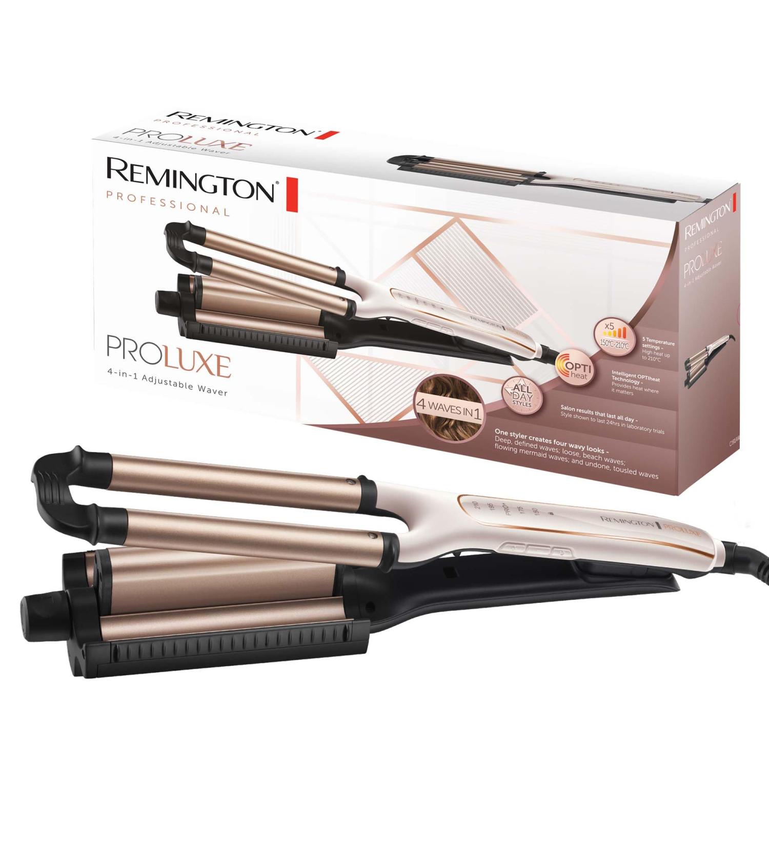 Buy Remington Welleisen Proluxe 4-in-1 Curling Rod | Test Winner for Beach Water & Mermaid Waves | Digital Display & 210 C Settings - Buy Online on GoSupps.com