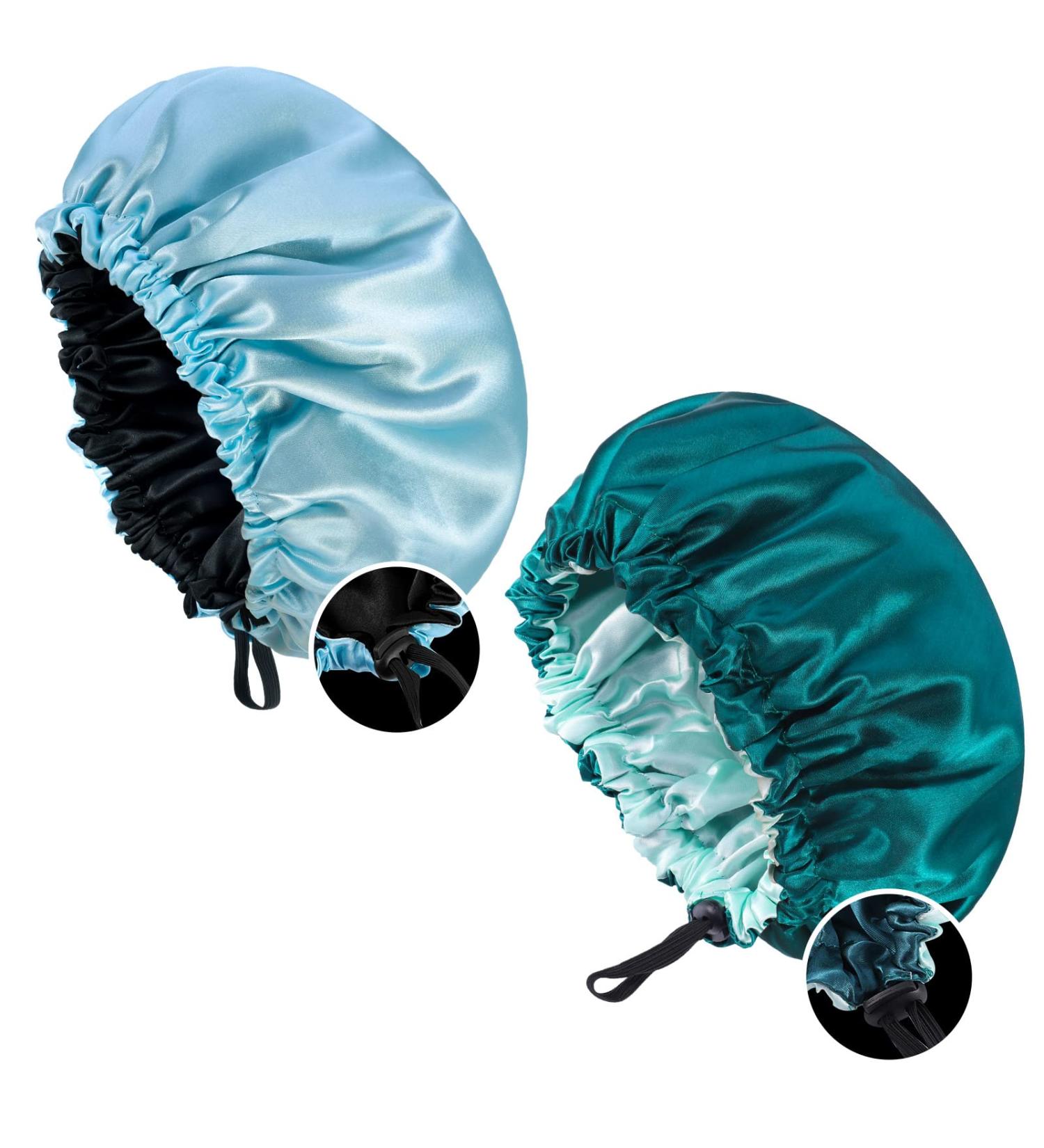 Buy Tao Pipe 2-Piece Satin Bonnet & Sleeping Cap for Curly Hair - Adjustable Silk Hood for Women & Girls - Buy Online on GoSupps.com