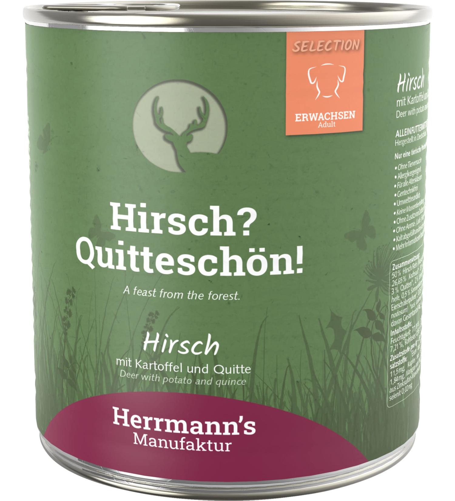 Herrmanns Dog Food Deer with Potatoes and Quinces 800 g