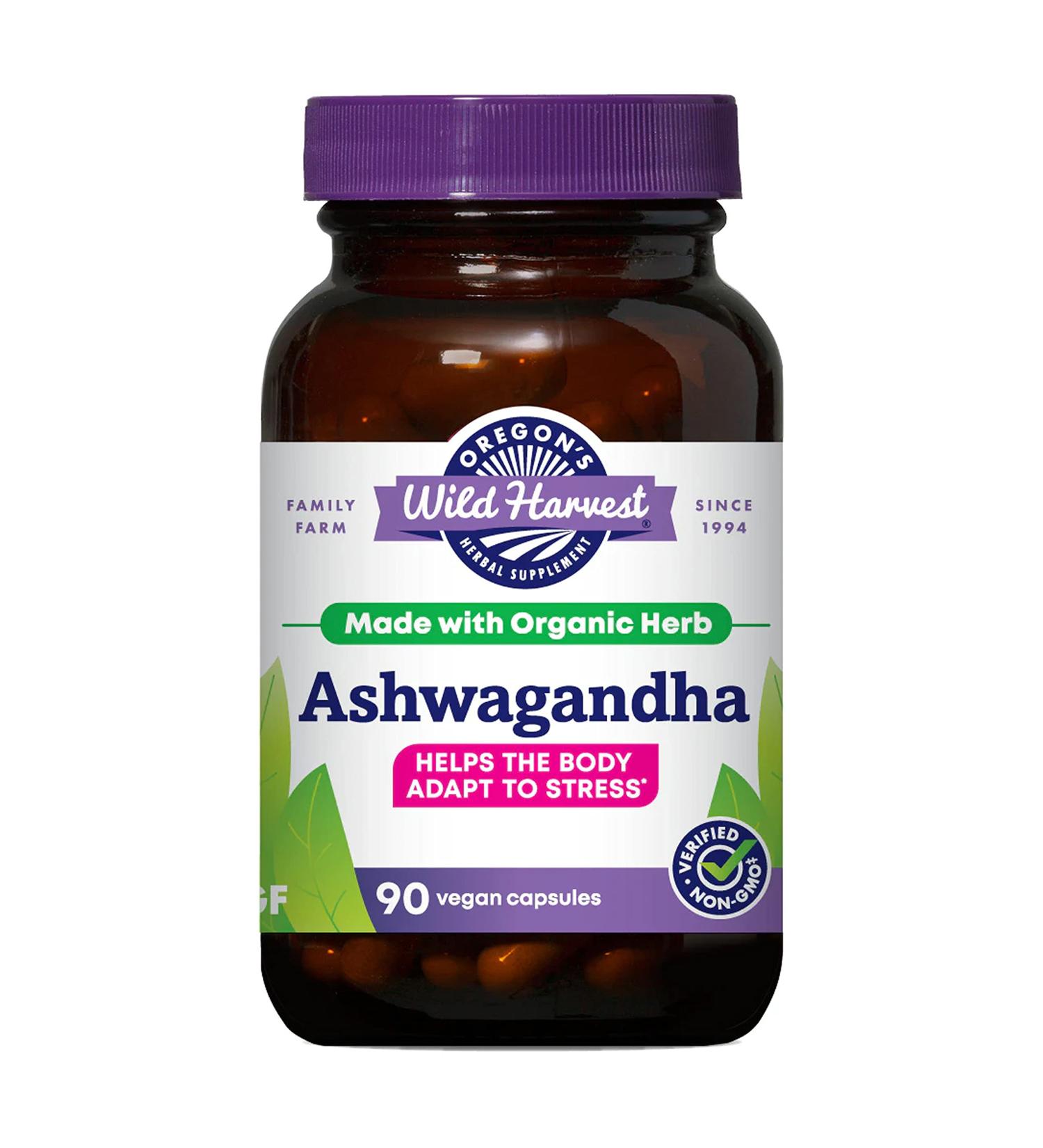 Oregon's Wild Harvest Certified Organic Ashwagandha 1200mg - 90 Vegan Capsules - Buy Online on GoSupps.com