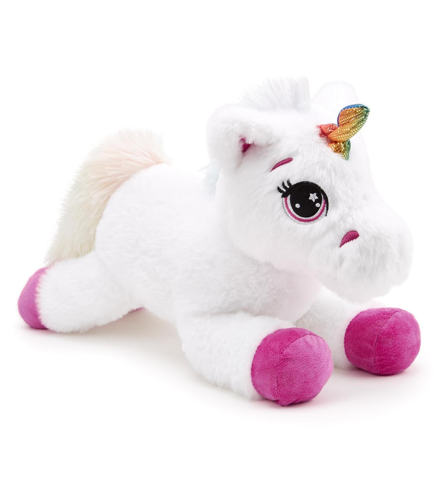 Zappi Co Ultra Soft Pink White Unicorn Plush Toy (36cm) - Eco-Friendly Newborn Gift - Buy Online on GoSupps.com