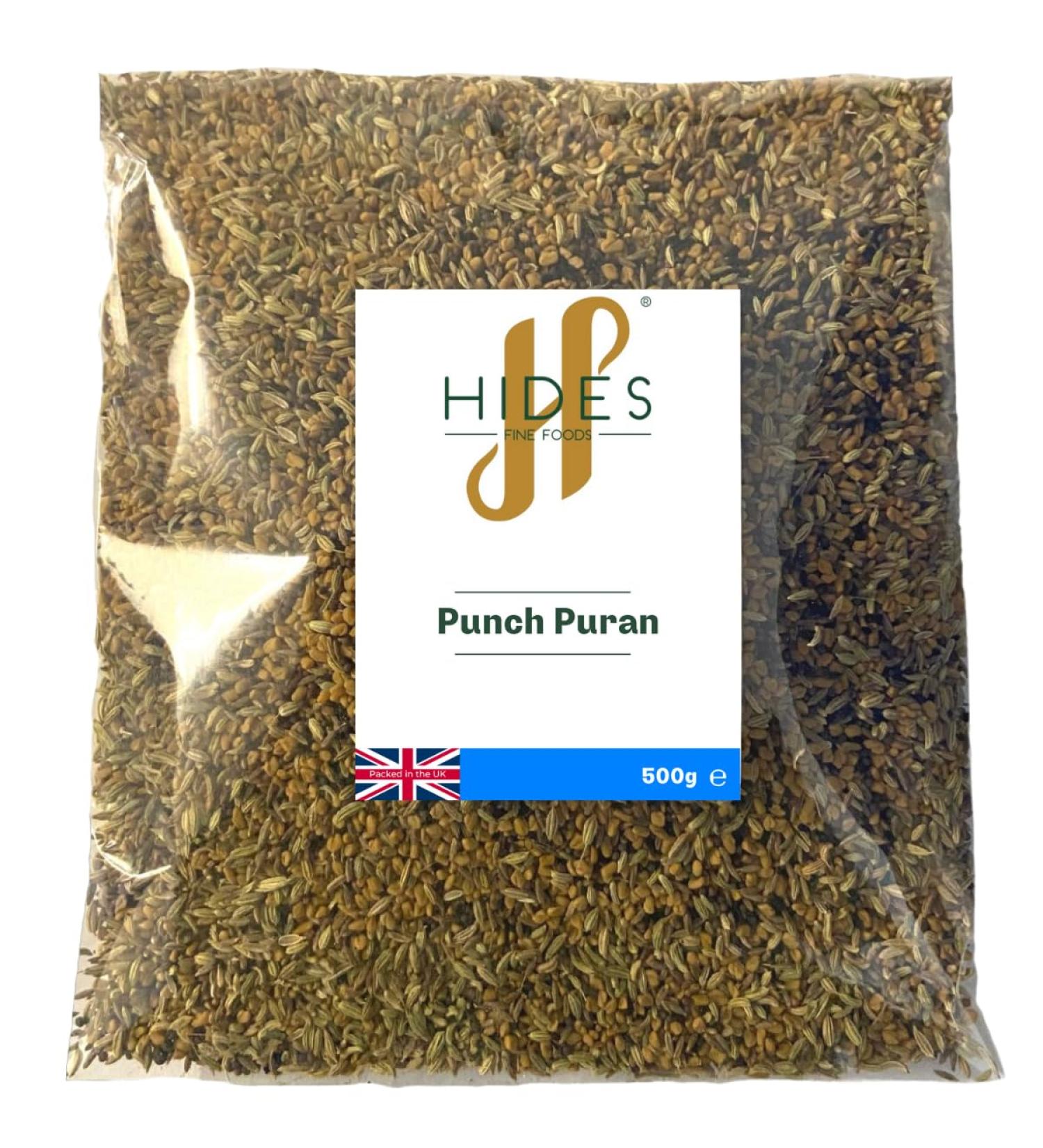 Hides Fine Foods - Punch Puran 500g - Suitable for Vegetarians - South Asian Cooking - Curries - Stews - Soups - Dhal - Lentils - Perfect for Vegetables - Buy Online on GoSupps.com