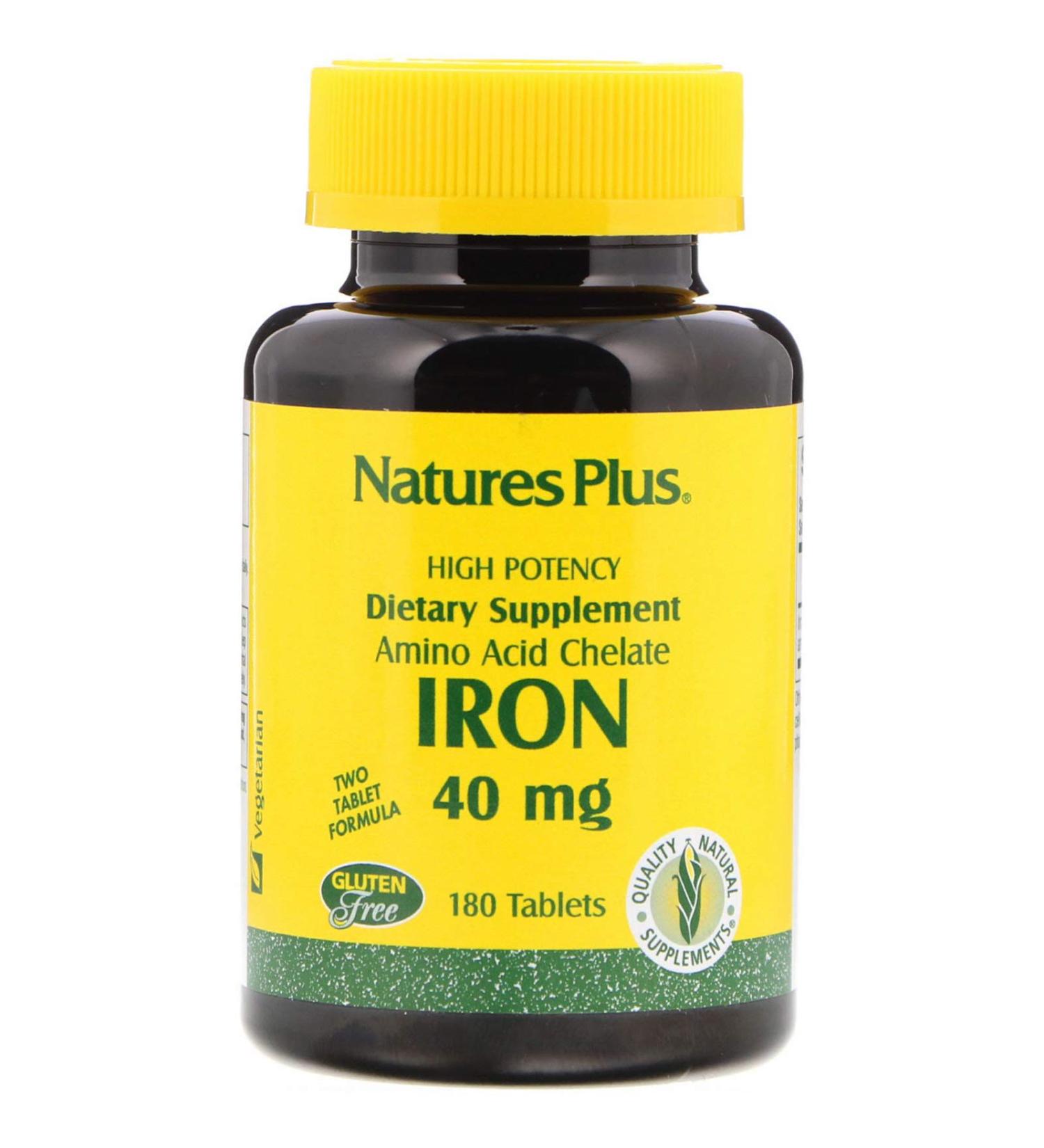Nature's Plus Iron 40 mg 180 Tablets