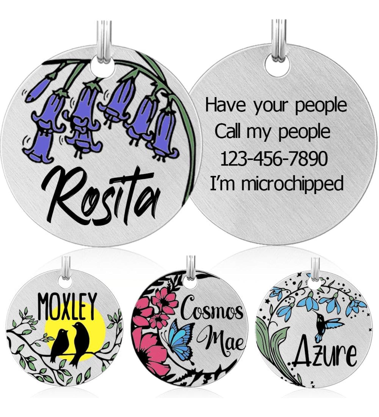 Personalized Engraved Colored Dog Tags | Custom Stainless Steel Pet ID Tags | Unique Dog & Cat Name Signs - Buy Online on GoSupps.com