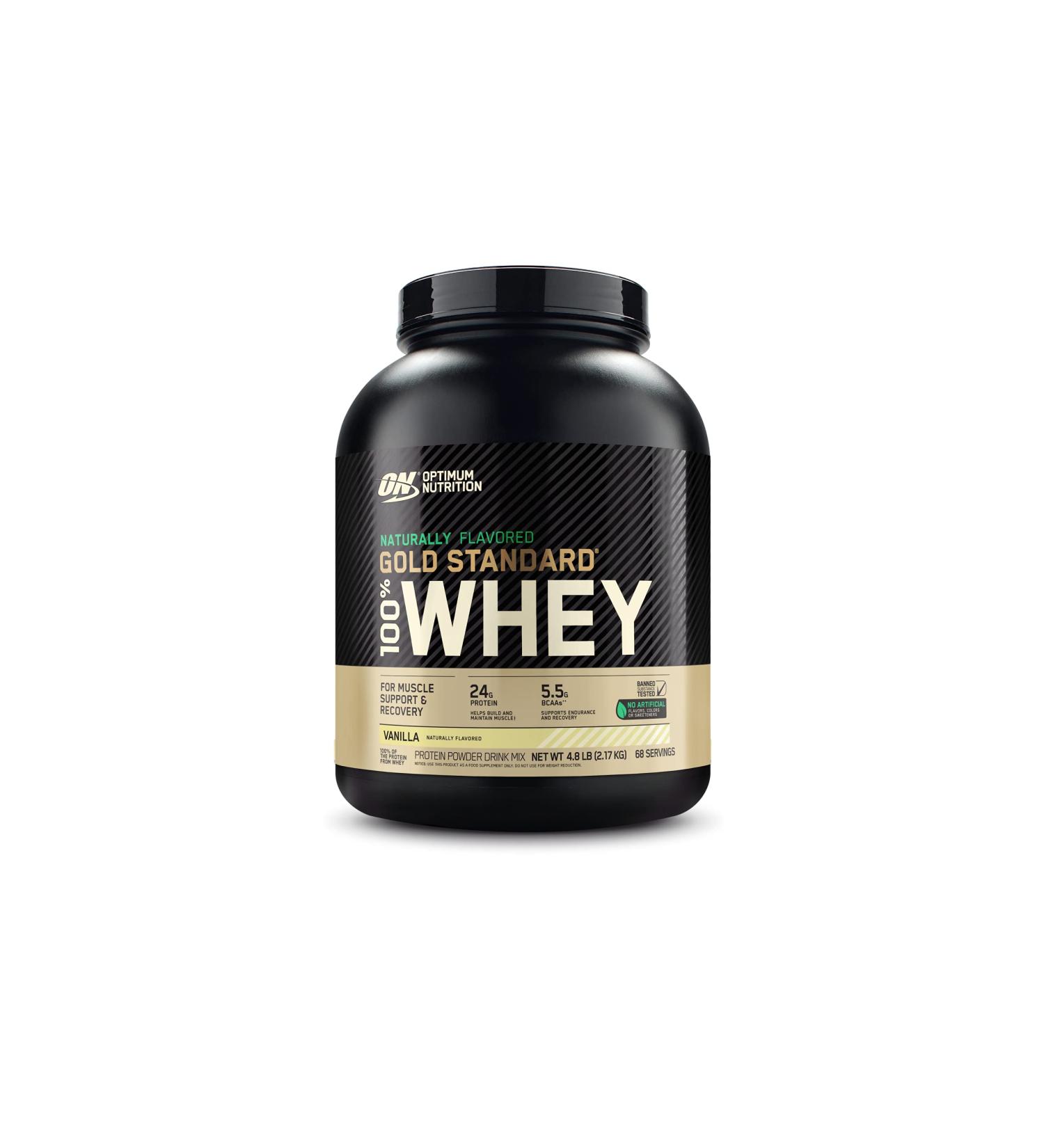 Optimum Nutrition Gold Standard 100% Whey Protein Powder - Vanilla Flavored - 4.8 lb - 68 Servings - Buy Online on GoSupps.com