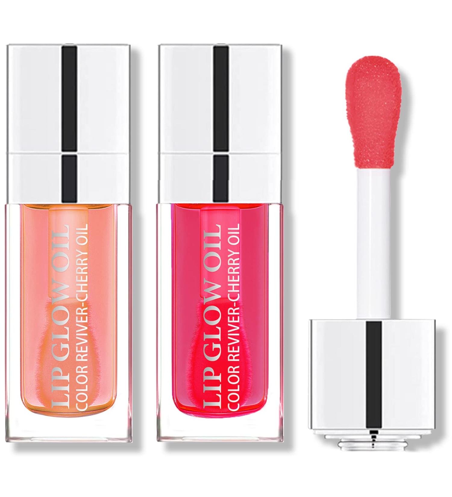 Hydrating Plumping Lip Oil Duo - Pink & Cherry | Moisturizing, Non-Sticky Lip Care - Buy Online on GoSupps.com