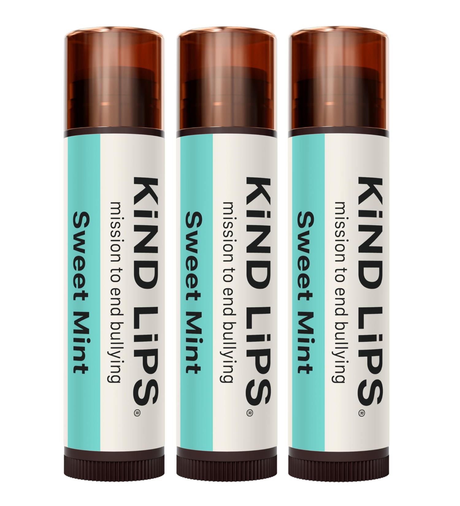 Kind Lips Organic Sweet Mint Lip Balm 3-Pack Cooling Refreshing Lip Care for Dry Chapped Lips 100% Natural Clean Gluten-Free Grain-Free Made in USA Everyday Value chapstick Set - Buy Online on GoSupps.com