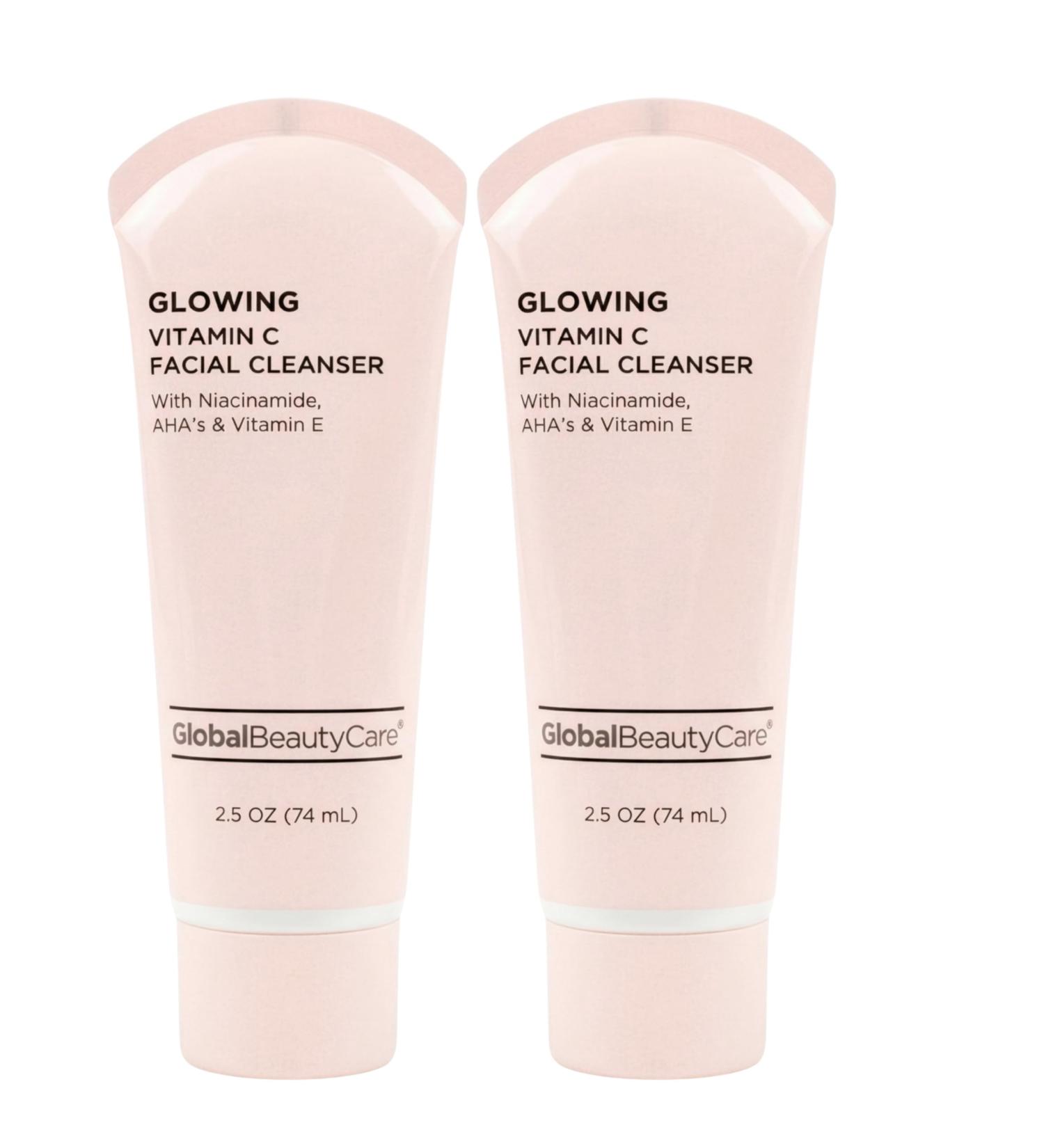 Global Beauty Care Glowing Facial Cleanser - Vitamin C Face Wash to Support Even-Looking Tone and Radiant Brighter Skin with Niacinamide AHA & Vitamin E Gentle Daily Cleanser 2.5 fl oz (2-Pack) Glowing 2.5 Fl Oz (Pack o  - Buy Online on GoSupps.com