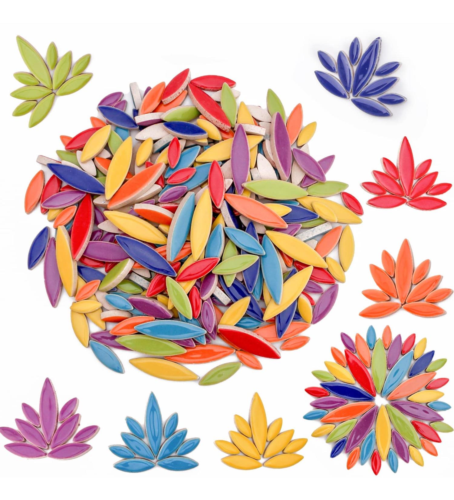 Youway Style Ceramic Mosaic Tiles 568g - Mosaic Pieces for Crafts & Art Supplies - Garden Mosaic Kit - 20oz Multicolor Tiles - Buy Online on GoSupps.com