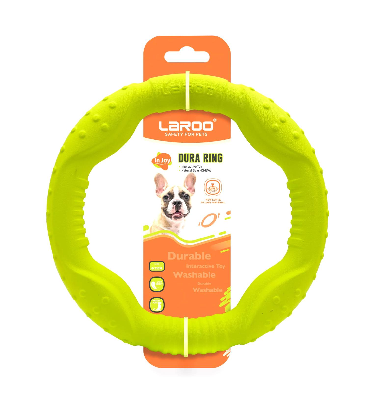 Laroo Indestructible Dog Frisbee - Floatable Flight Disc Toy for All Dog Sizes | Perfect for Summer Training | 22cm Green - Buy Online on GoSupps.com