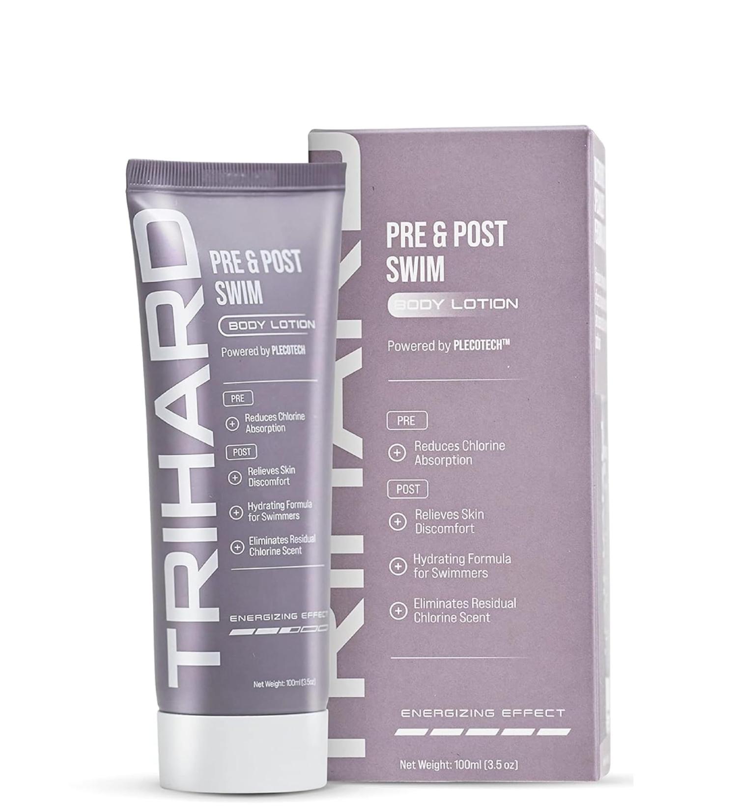 TRIHARD Advanced Swimmer's Lotion - Pre & Post Swim Skin Shield | Chlorine Moisturizer & Remover | Olympian's Choice - 3.5 oz - Buy Online on GoSupps.com