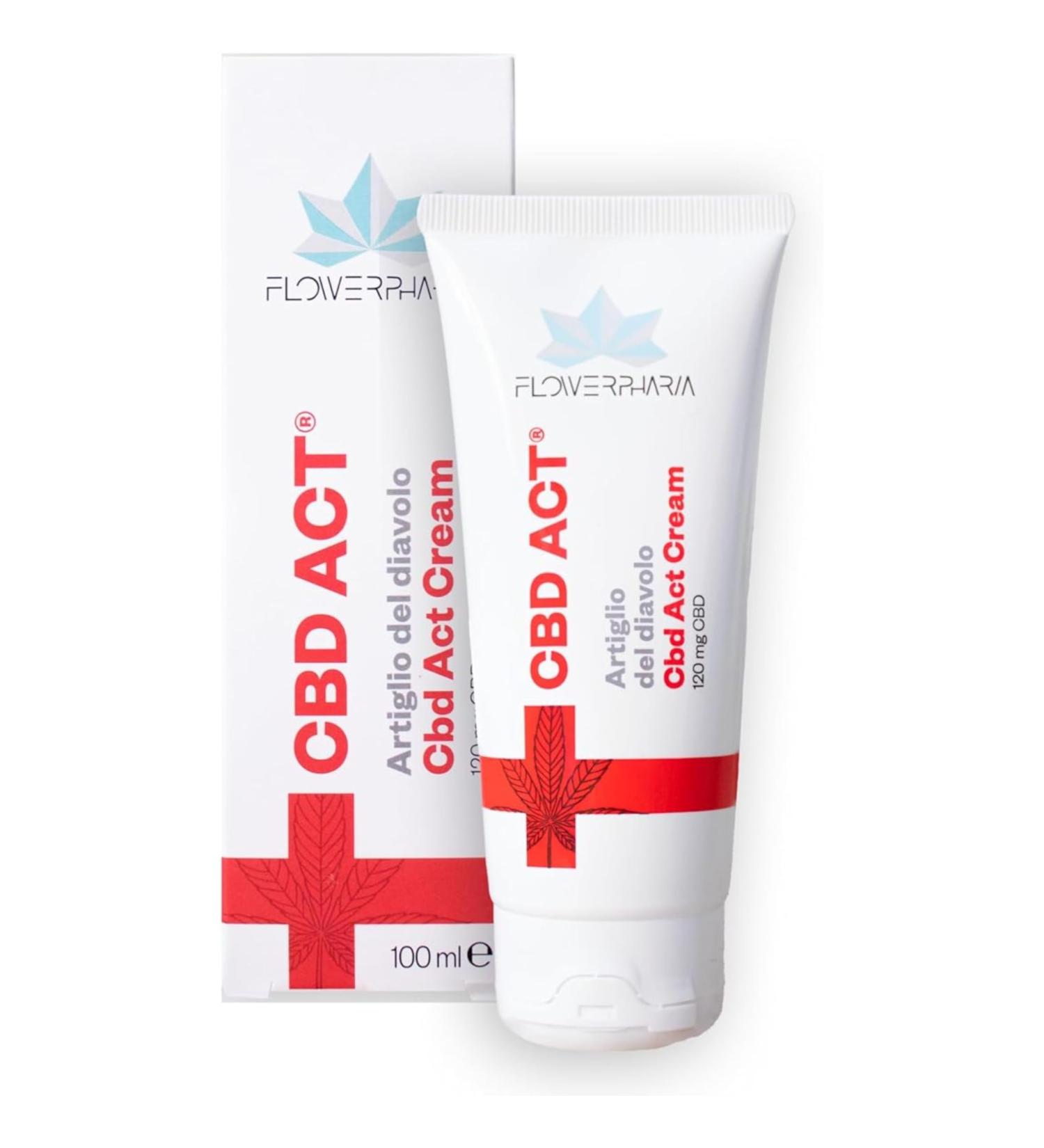 Flower Pharm CBD Act Cream Devil's Claw CBD Cream 120 mg 99.93% Pure Devil's Claw Ointment and Shea Butter Ideal for Muscle and Joint Pain Made in Italy 100 ml - Buy Online on GoSupps.com