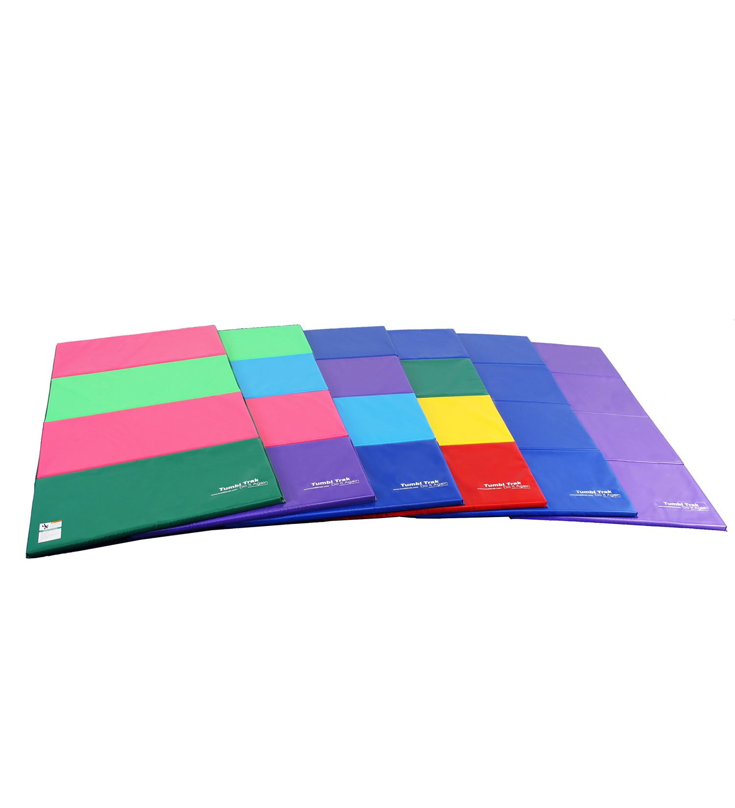 Tumbl Trak Folding Tumbling Panel Mat - Blueberry 4ft x 8ft x 1-3/8in - For Gymnastics, Cheer, Dance, Fitness - Buy Online on GoSupps.com