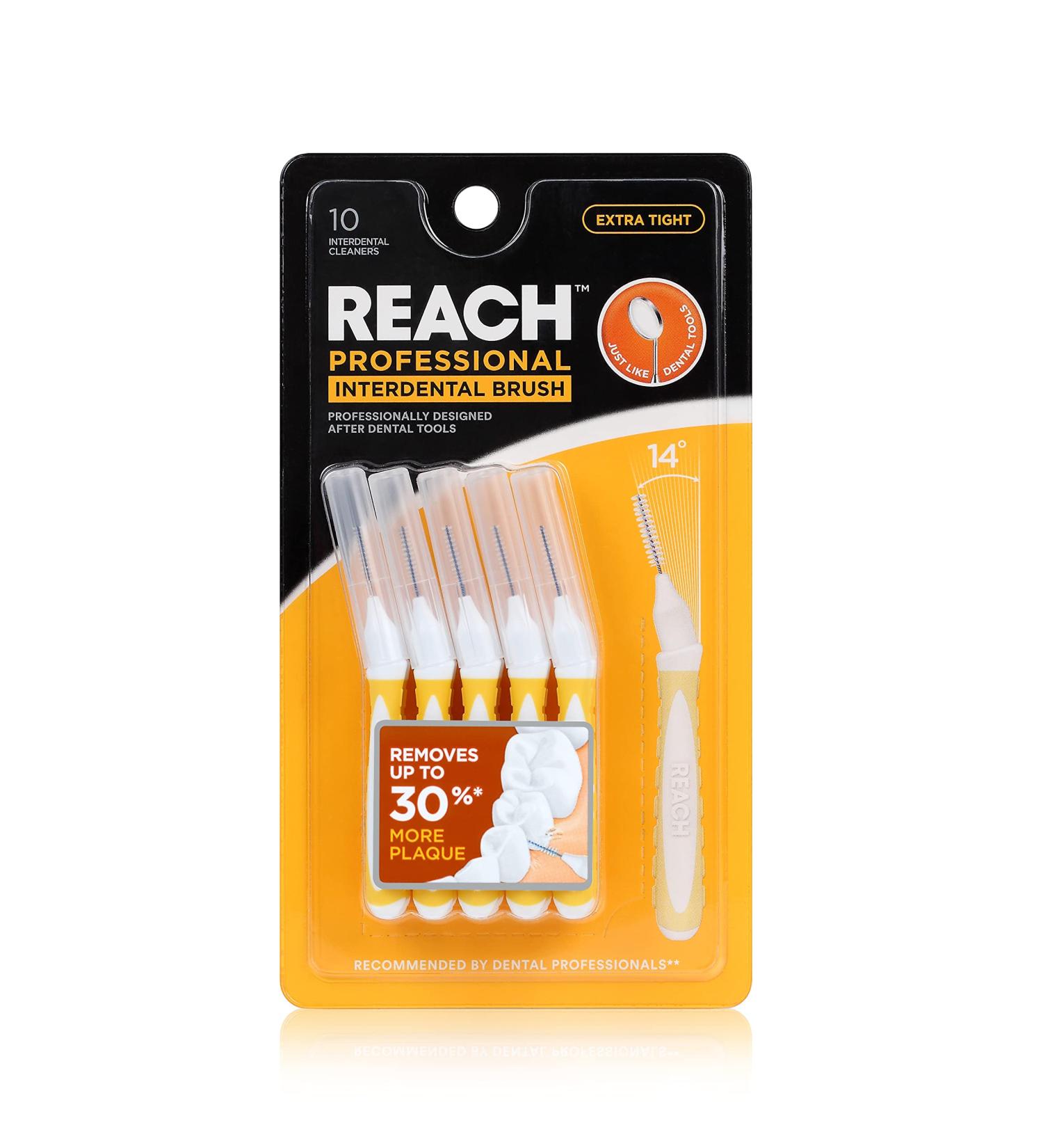 REACH Interdental Brush Extra Tight 0.7mm - 10 Brushes, PFAS Free | Gum Protection & 30% More Plaque Removal - Buy Online on GoSupps.com