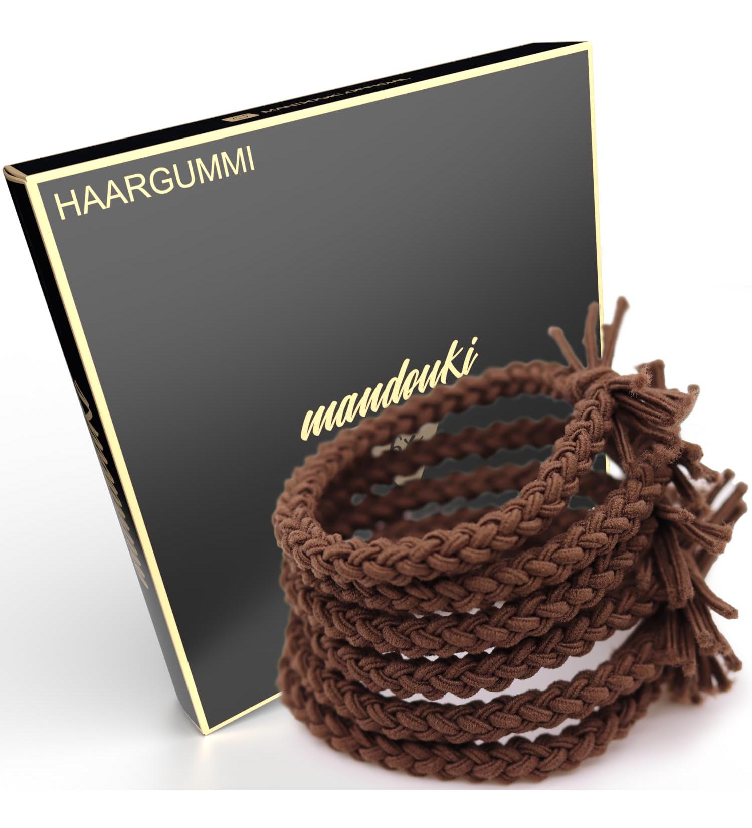 Mandouki Hair Tie (6 pcs) - Elegant Braided Hair Ties for Women & Girls | Ultimate Hold & Durability | Brown Color - Buy Online on GoSupps.com