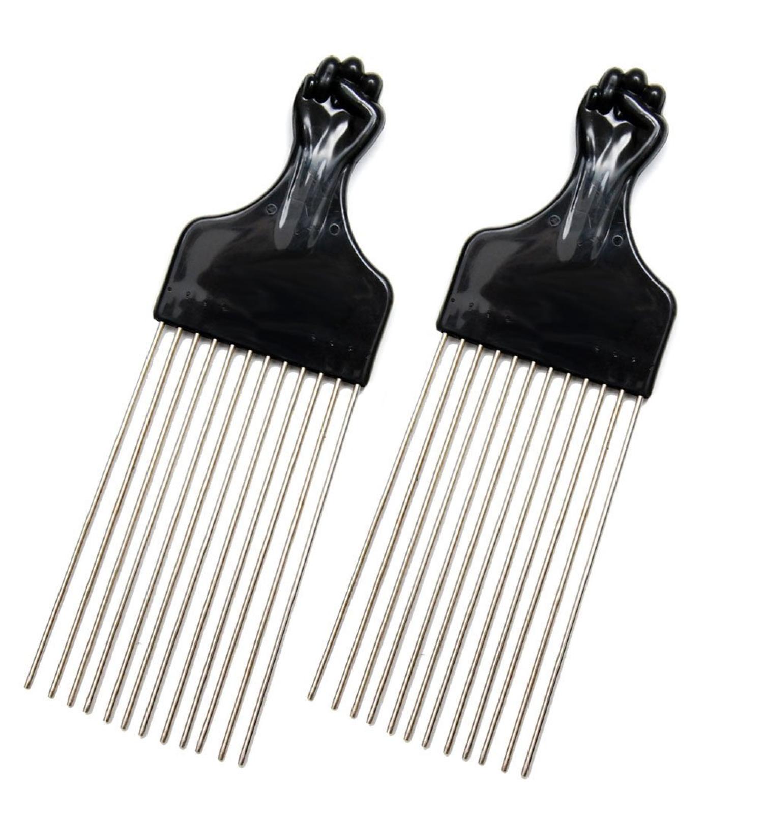 Luxxii Black Fist Metal Afro Pick Comb (2 Pack) - 9 Long, Hair Detangler and Styling Tool - Buy Online on GoSupps.com