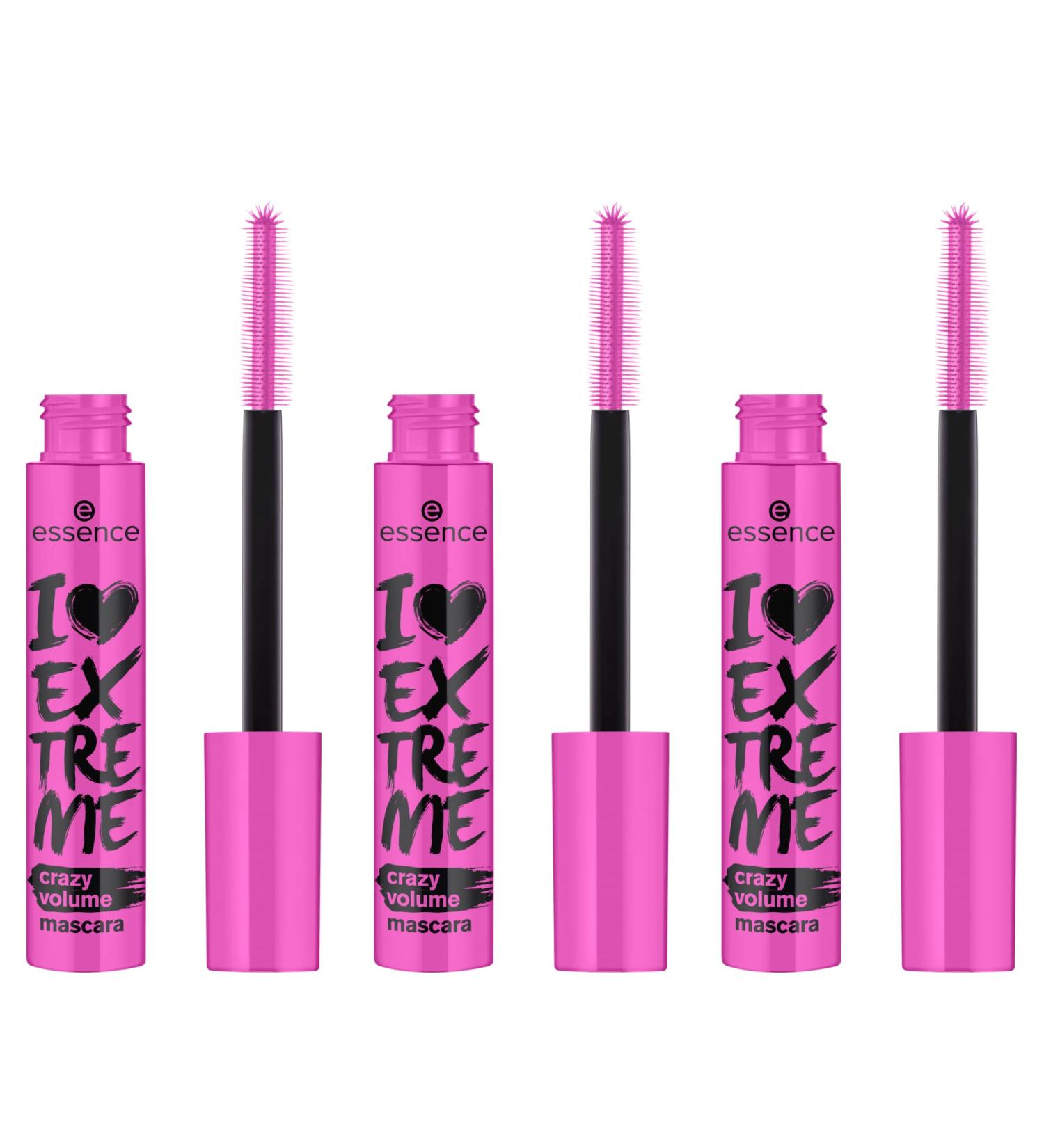 Essence I Love Extreme Volume Mascara - Pack of 3 - Paraben & Cruelty Free - Black - Buy Online on GoSupps.com