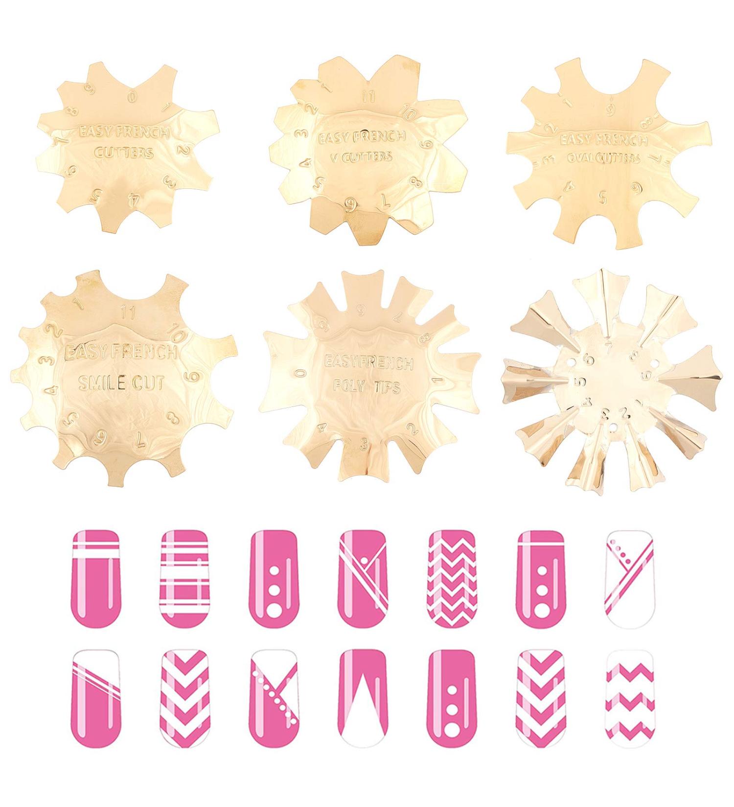 Niceneeded 6-Piece Nail Art Cutter Set | Easy French Nail Smile Line Tool for DIY Acrylic Gel Designs - 6 Sizes - Buy Online on GoSupps.com