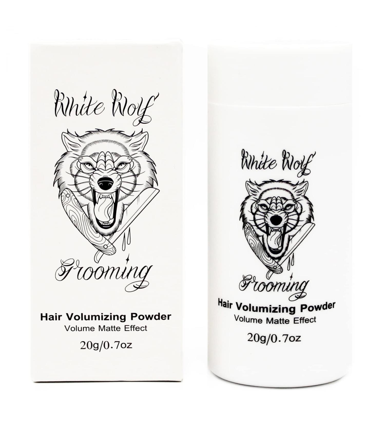 White Wolf Hair Styling Powder for Men - Instant Thickening Volumizer Dust - Firm Hold, Matte Finish - Cruelty-Free, Vegan - Ideal for Fine & Thinning Hair - Buy Online on GoSupps.com