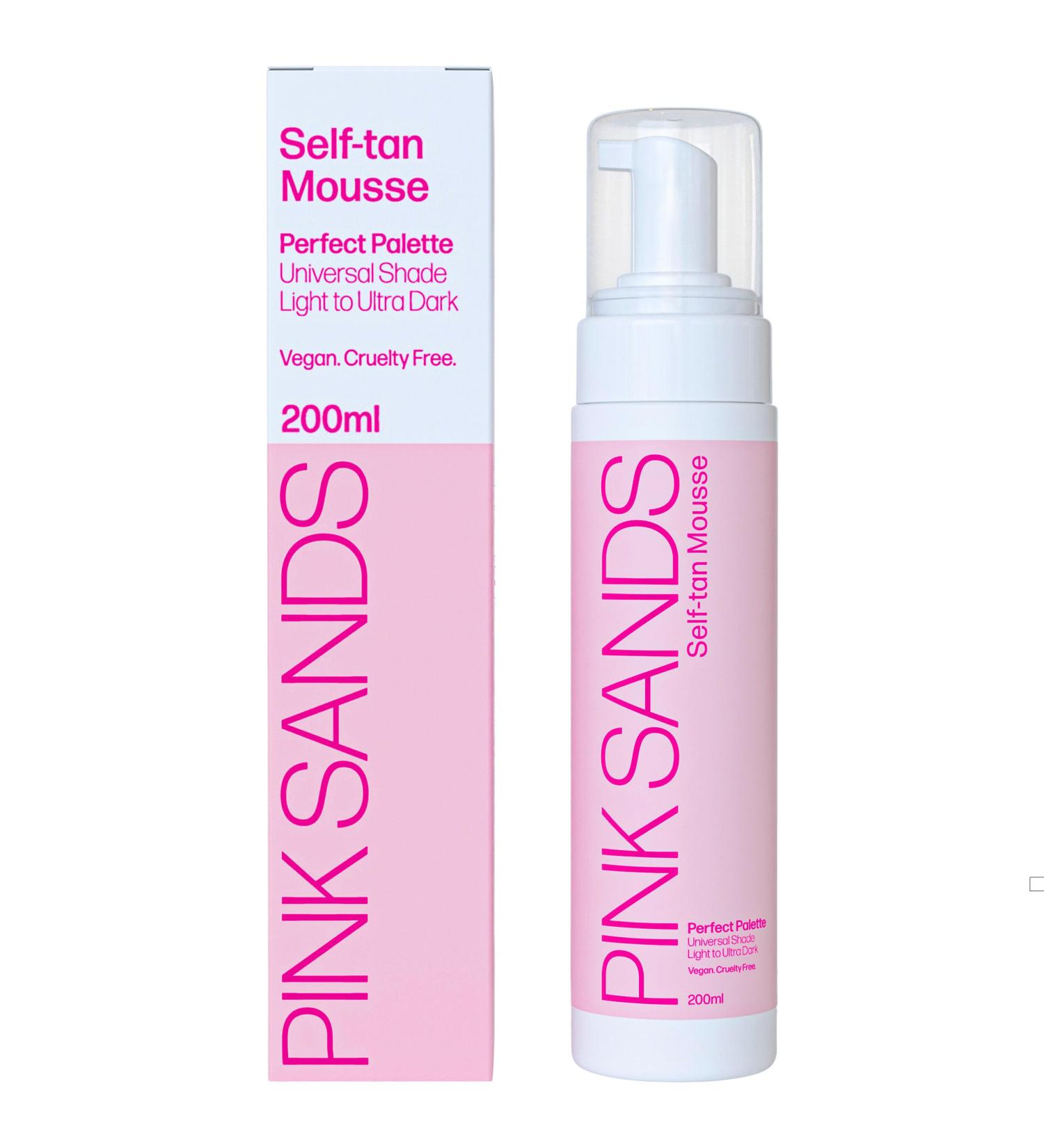 Pink Sands Perfect Palette Self Tanning Mousse - Tropical Scent Streak-Free Universal Shade Superfruits Formula Light to Ultra-Dark Fake Tanning Foam Cruelty-Free Fake Tan - 200ml - Buy Online on GoSupps.com