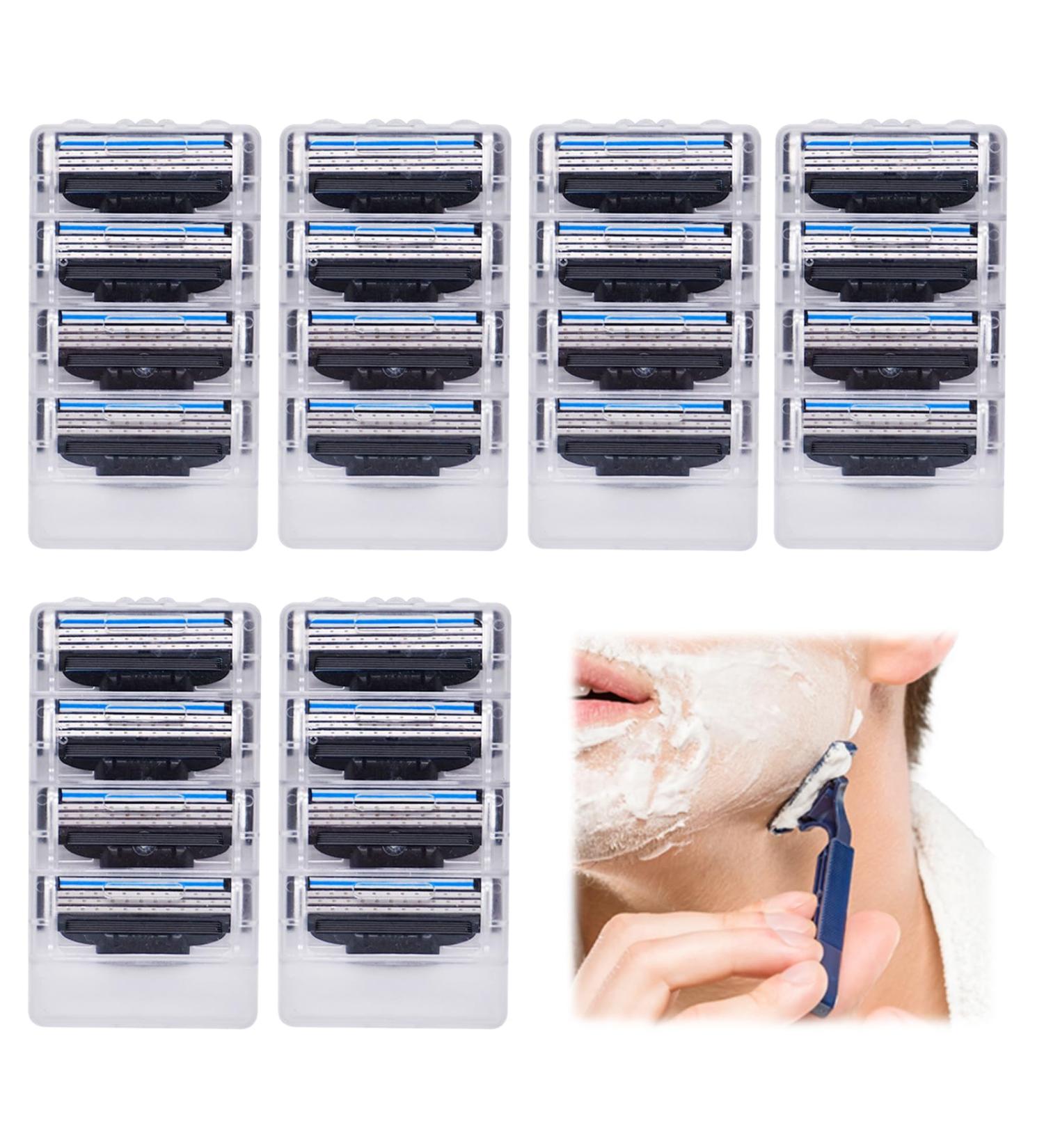 Dwzain Razor Blades Refills 24Pcs Razors for Mach 3 Blades Replacement Blade with Double Lubrication Strip Compatible with Mach 3 Handles Shaving Manual Shaver Blade Male Men Father Boyfriend Daily 1 count (Pack of 24) - Buy Online on GoSupps.com