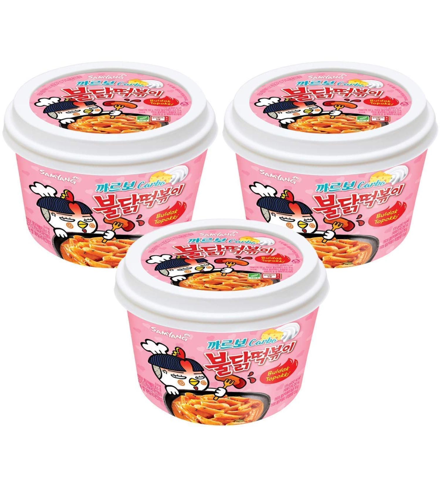 Samyang Carbo Bulldark Spicy Chicken Roasted Tteokbokki 6.52 oz (Pack of 3) - Korean Spicy Tteokbokki for Overseas Delivery - Buy Online on GoSupps.com