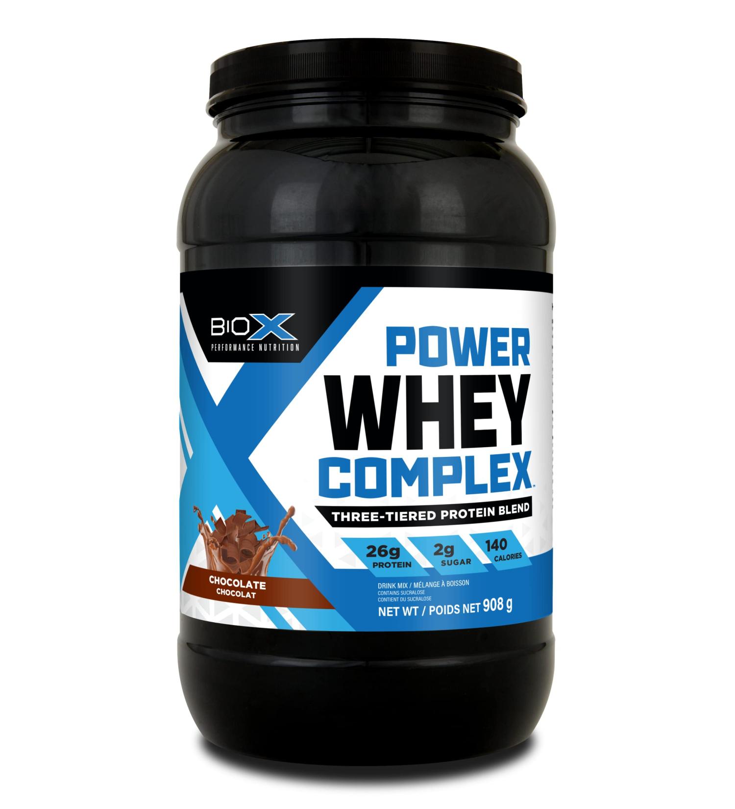 BioX Power Whey Complex | High Protein 100% Pure Whey Protein Powder | 26g Protein Low Fat Low Sugar Low Lactose | Whey Concentrate Whey Isolate Hydrolyzed Whey | 26 Servings 2LB (Chocolate) Chocolate 26 Servings (Pack of 1) - Buy Online on GoSupps.com
