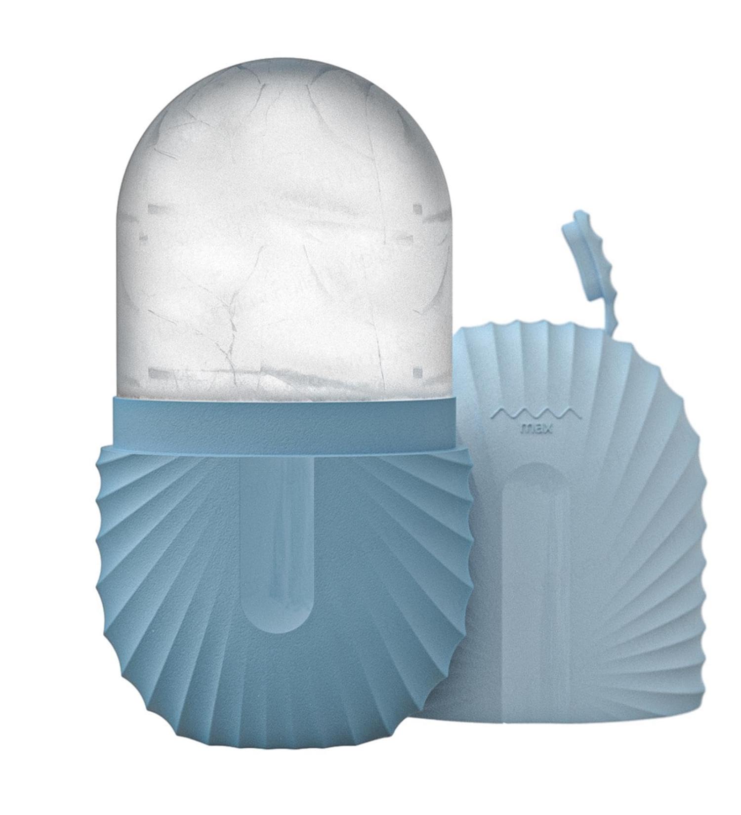 Buy Ice Face Scooter - Reusable Cooling Silicone Ice Cube Roller for Facial Massage & Skin Care - Long-Lasting Ice Mold - Shell Pattern Blue - Buy Online on GoSupps.com