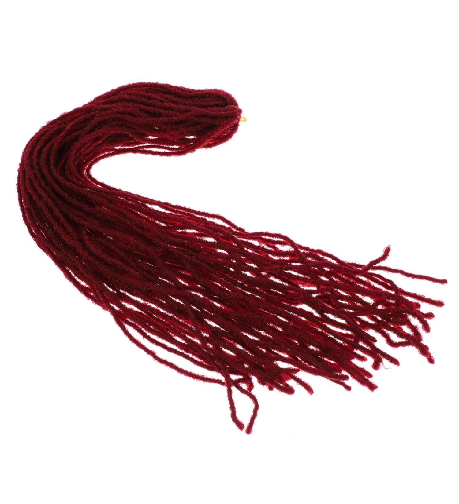 Healeved Dirty Little Braids Dreadlock Extensions Braided Long Dreadlocks Fashionable Hair Wig Hair Extensions Dreadlock Crochet Hair Clip on Ponytails for Women High Temperature Wire 90X8CM Claret - Buy Online on GoSupps.com