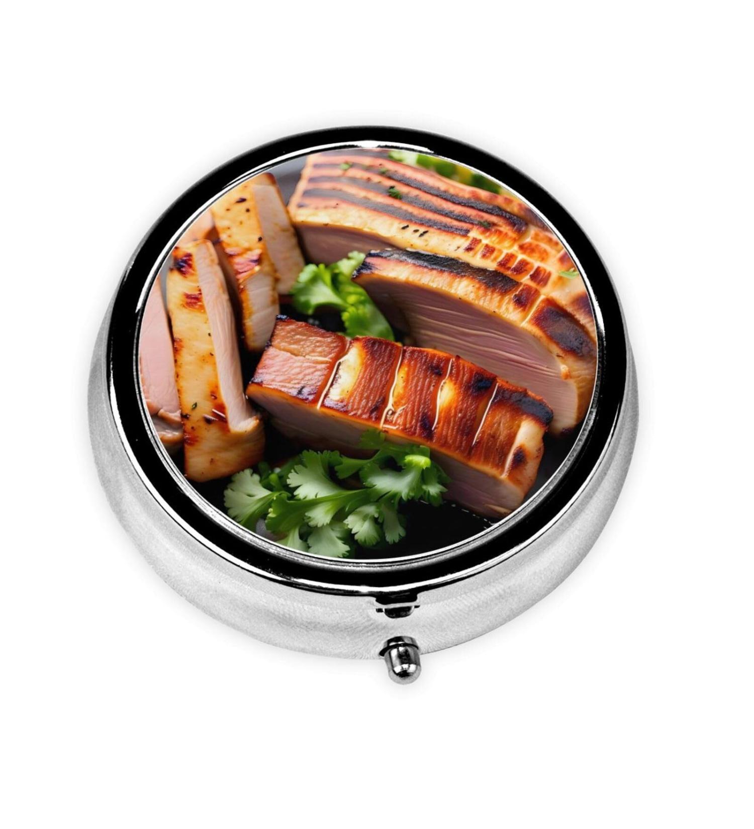 Golden Roastround Pill Box - 3 Compartment Portable Travel Organizer for Vitamins & Medications - Buy Online on GoSupps.com