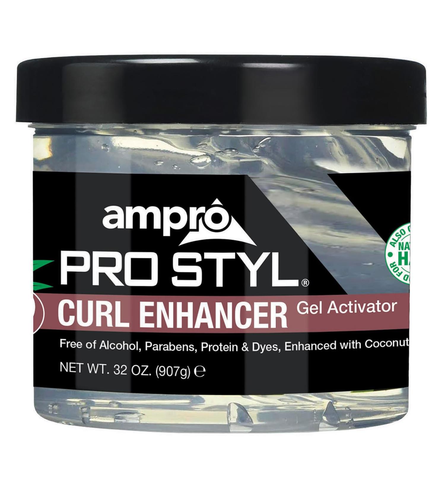 AmPro Pro Styl Curl Enhancer Gel Activator with Coconut Oil - 32 oz | Moisturize Define & Protect Coils & Waves - Tame Frizz & Add Shine - Buy Online on GoSupps.com