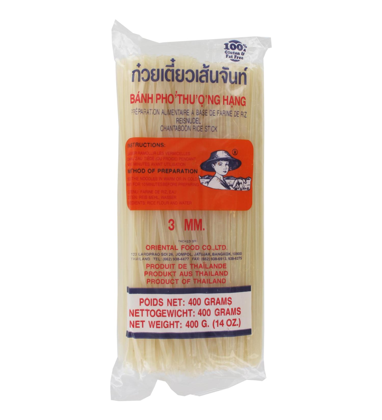 Farmer Rice Noodles - Authentic Thai 3mm Rice Flour Noodles (400g) | International Shipping Available - Buy Online on GoSupps.com
