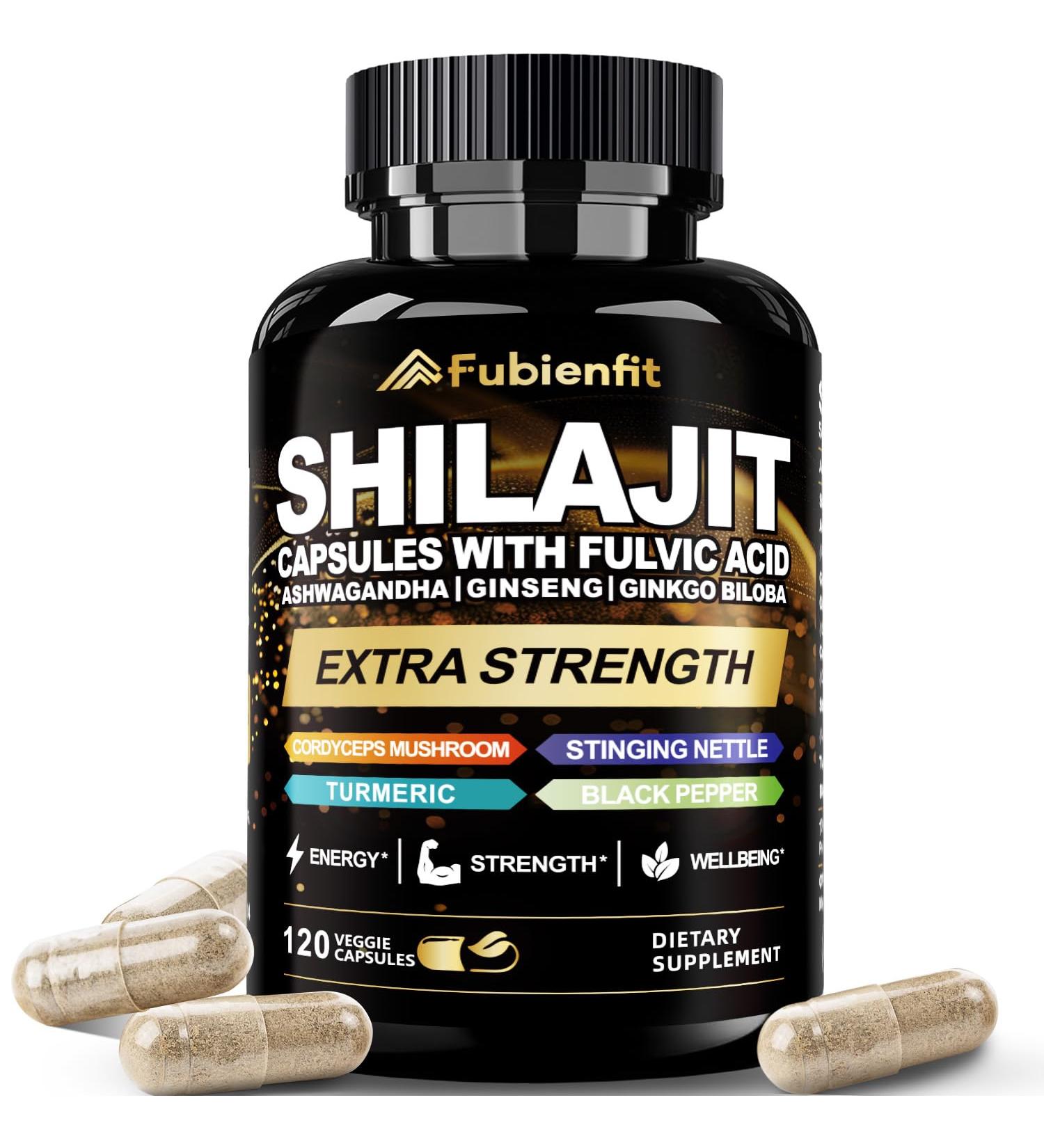Shilajit Capsules - Premium Shilajit for Men - with Ashwagandha Ginseng and More Fulvic Acid for Men/Women - 120 Capsules 120 Count (Pack of 1) Shilajit - Buy Online on GoSupps.com