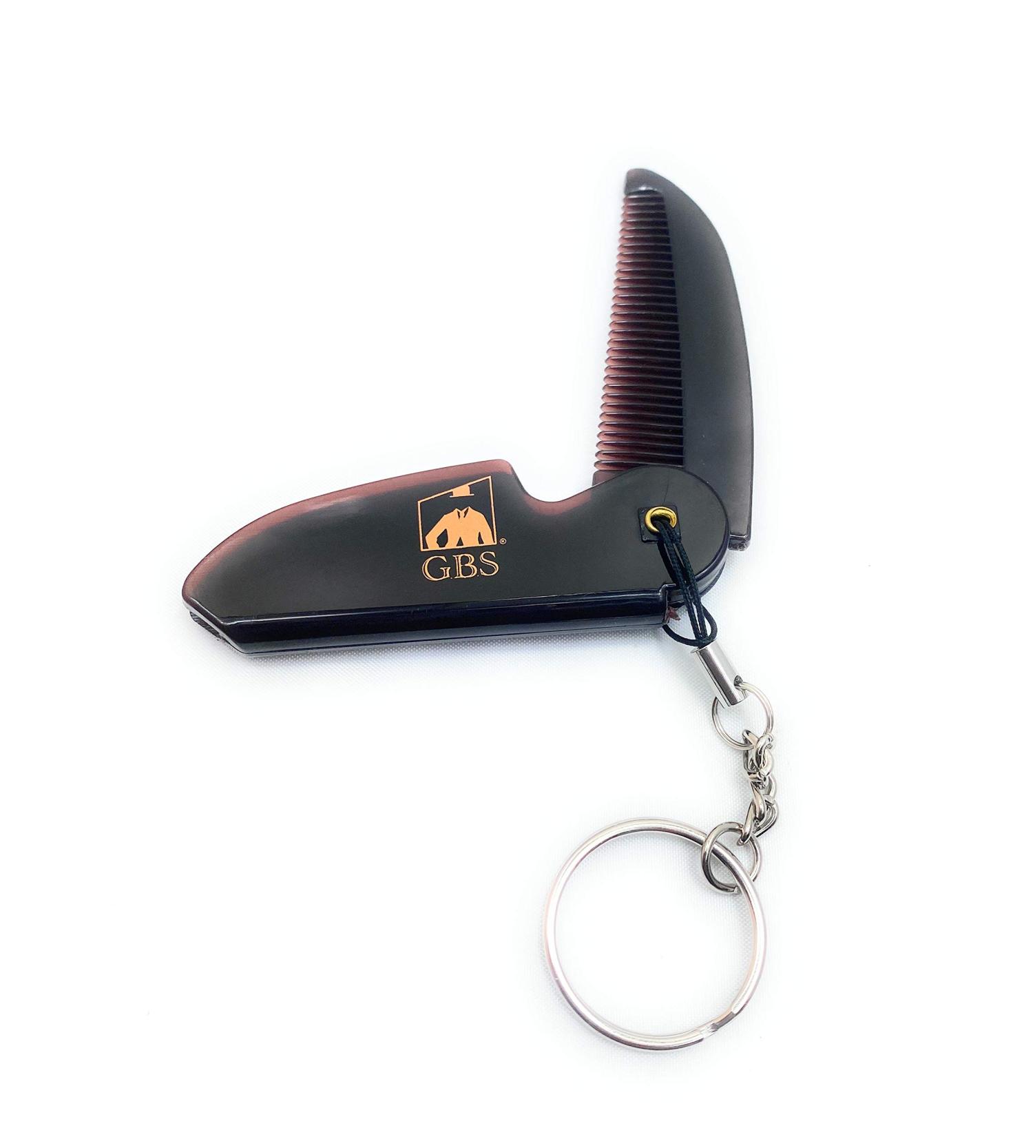 Handmade Saw-cut Men's Beard Mustache Folding Pocket Comb with Keychain - Scalp Relaxation - Travel Sized Grooming Tool for All Hair Lengths - Buy Online on GoSupps.com