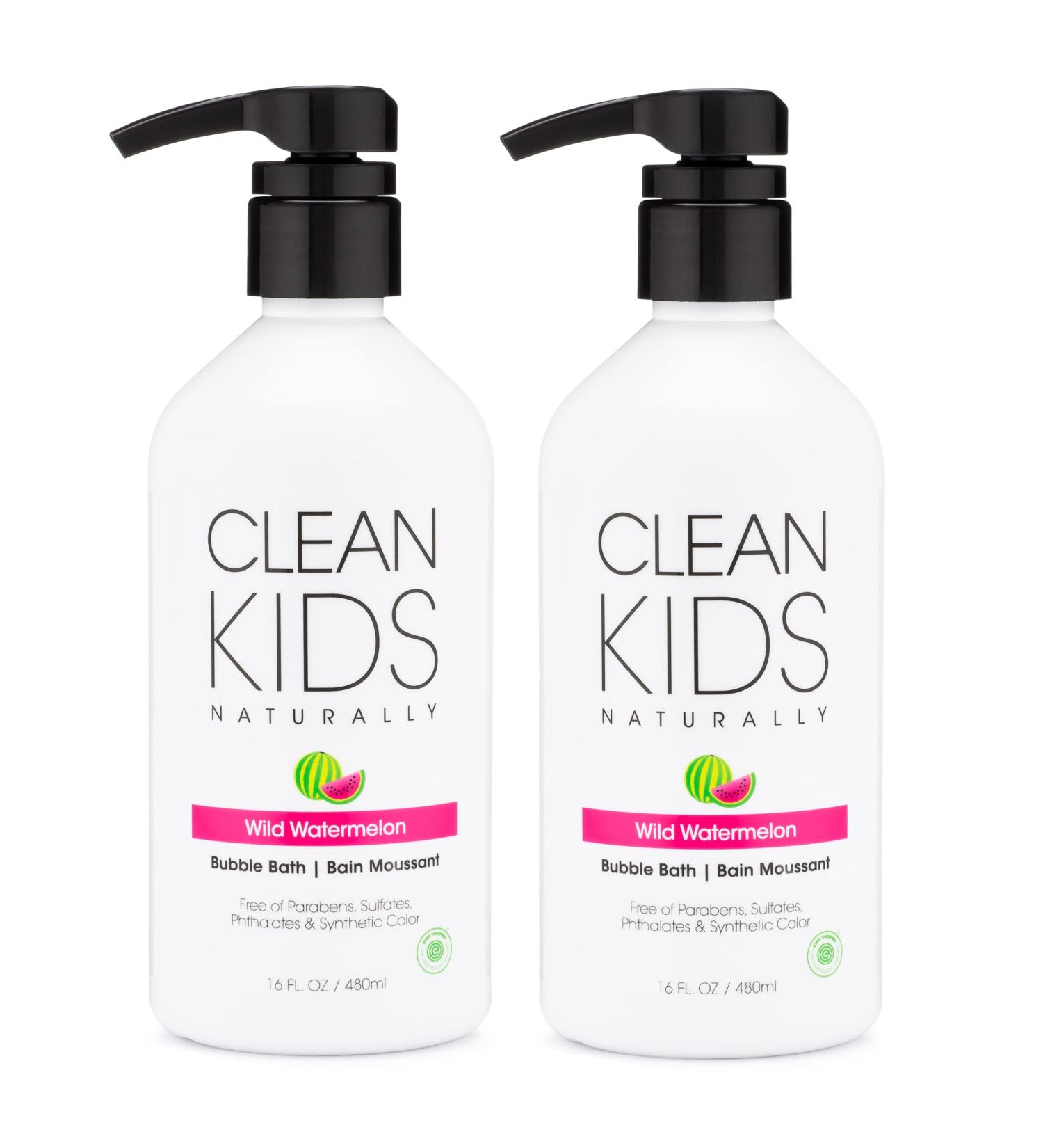 Clean Kids Naturally Wild Watermelon Bubble Bath 16oz (2 Pack) - Gentle & Natural Bubble Bath for Kids - Buy Online on GoSupps.com
