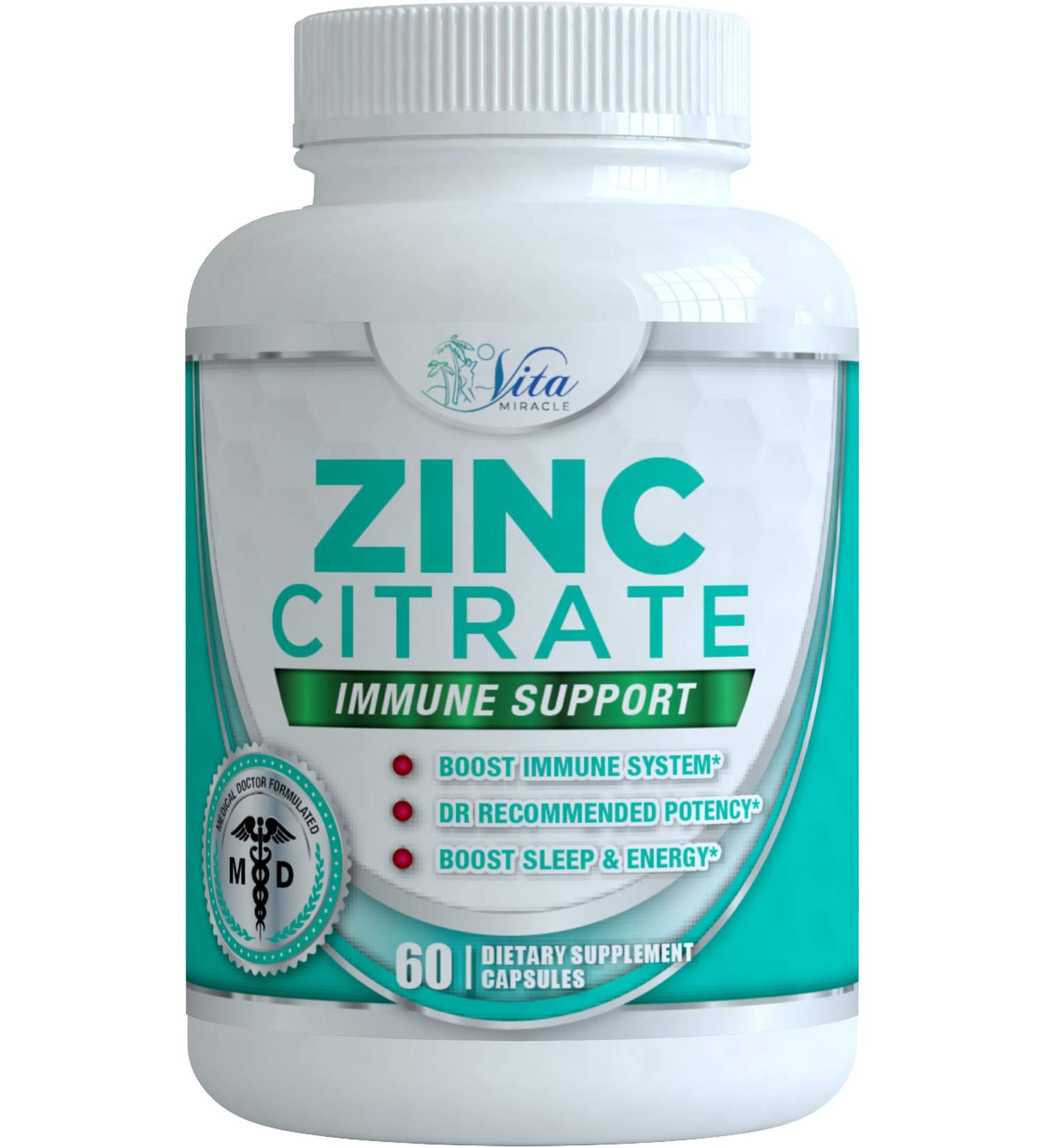 Zinc Citrate 30mg Supplement - Immune Support for Adults & Kids | Vitamin Alternative to Lozenges, Liquid & Chewable Tablets - Buy Online on GoSupps.com