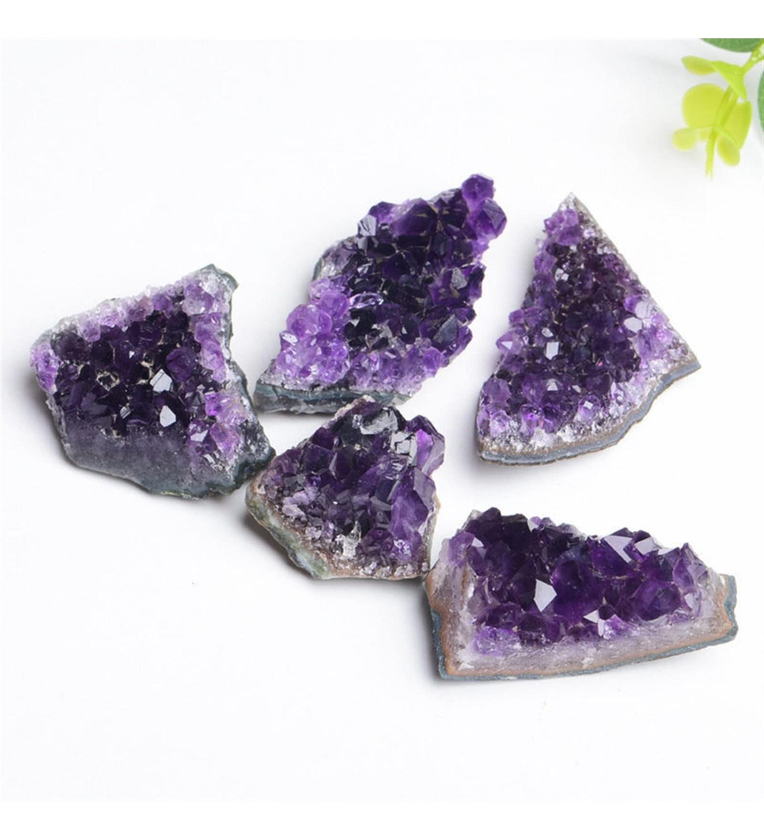 1PC 60-80g Natural Raw Purple Brazilian Amethyst Stone Quartz Crystal Cluster Geode Specimen Home Decor Craft Ornament Full of Texture - Buy Online on GoSupps.com