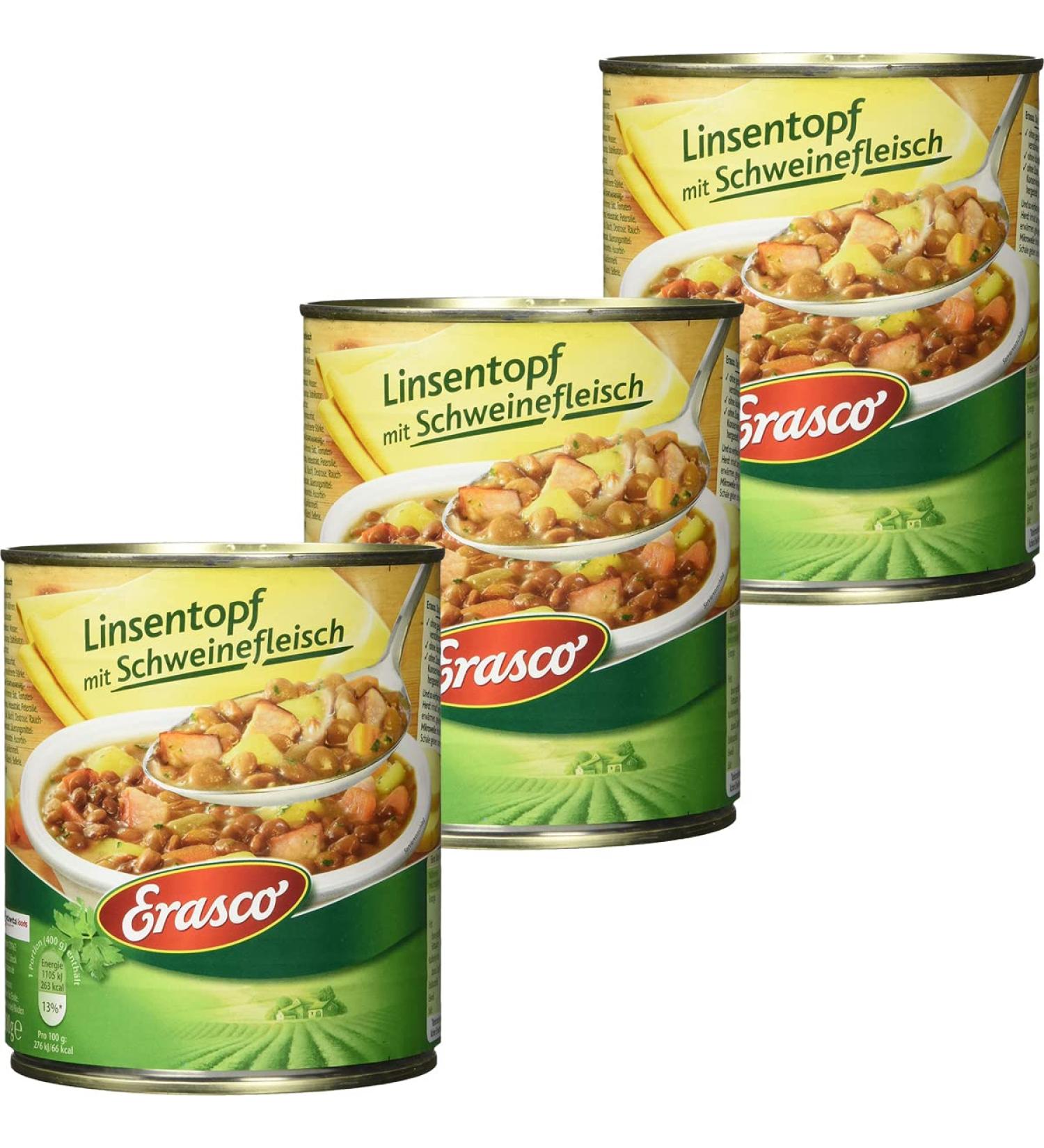  n.v. Erasco Lentil Jars with Pork 800 g (Pack of 3) - Buy Online on GoSupps.com