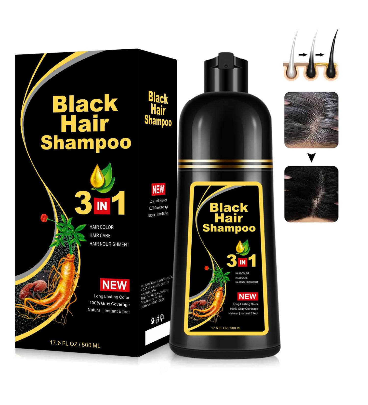 Instant Black Hair Dye Shampoo for Men & Women - Long Lasting Color in 10-15 Minutes - Buy Online on GoSupps.com